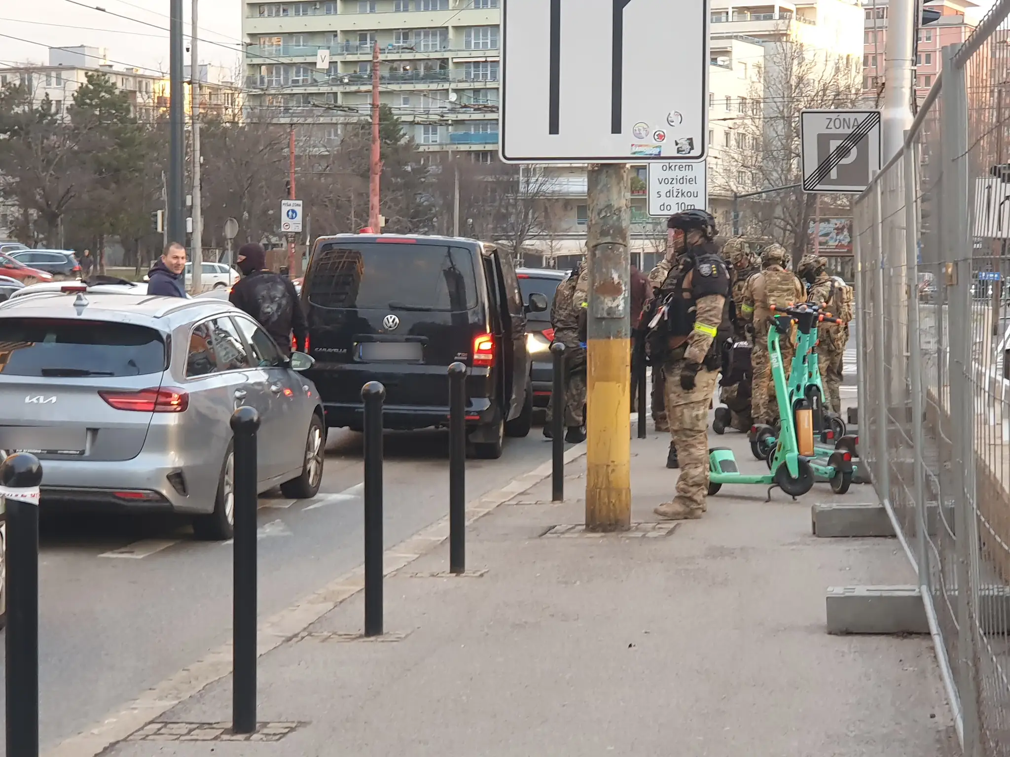 Zásah polície v centre Bratislavy.