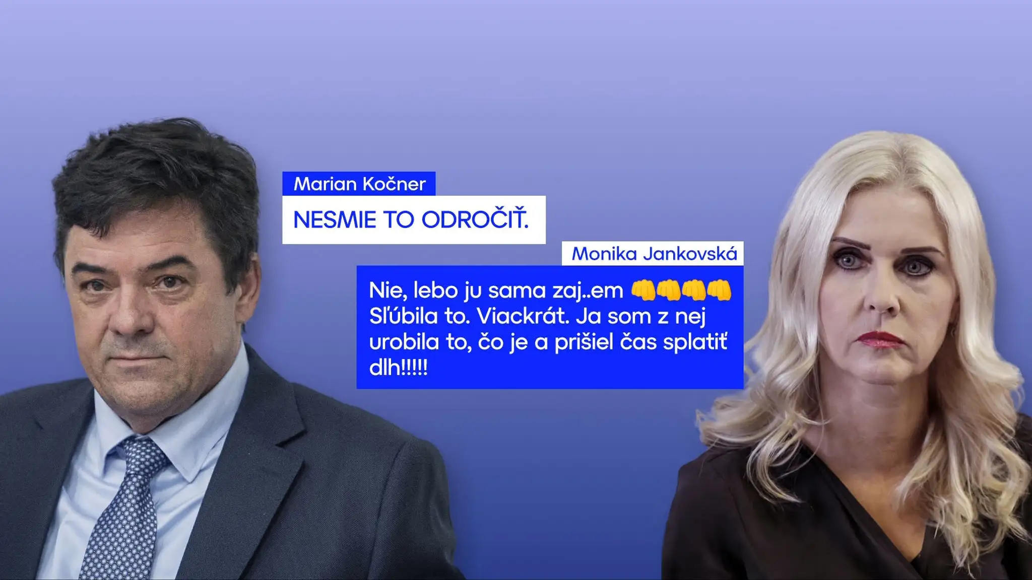 Správy medzi Kočnerom a Jankovskou