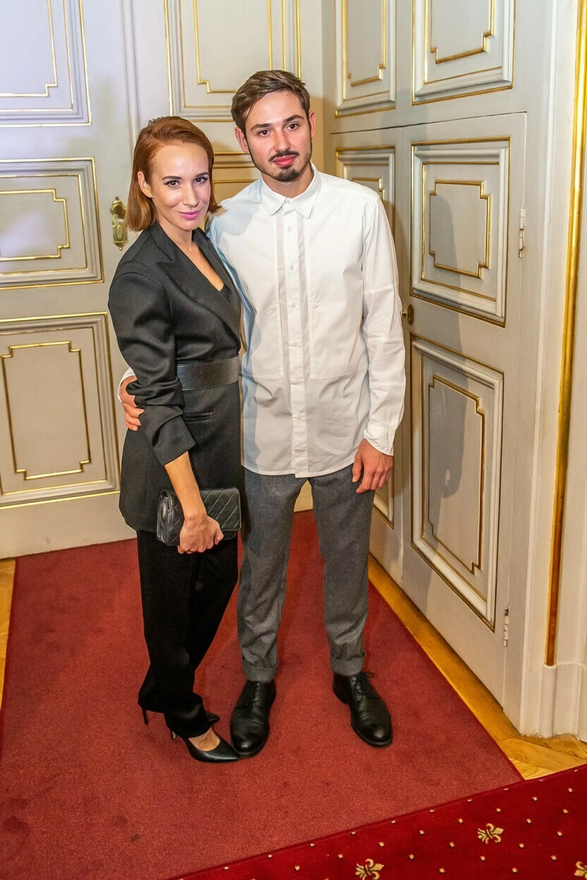 Táňa Pauhofová a Jonatán Pastirčák na módnej prehliadke Marcela Holubca v októbri 2019