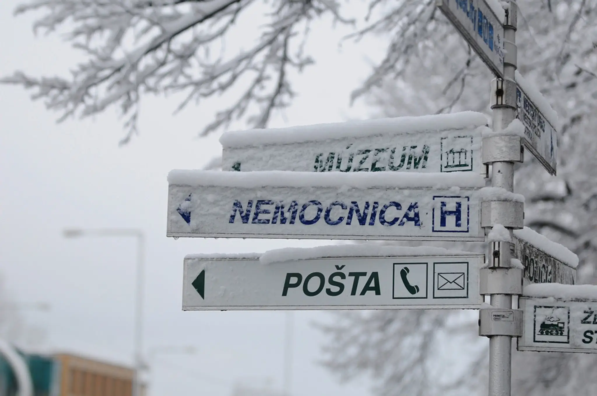 Sneženie v Poprade.