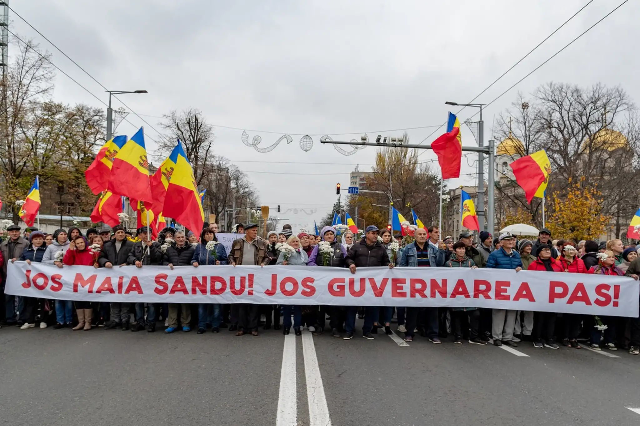 Protest proruskej opozície v Kišiňove