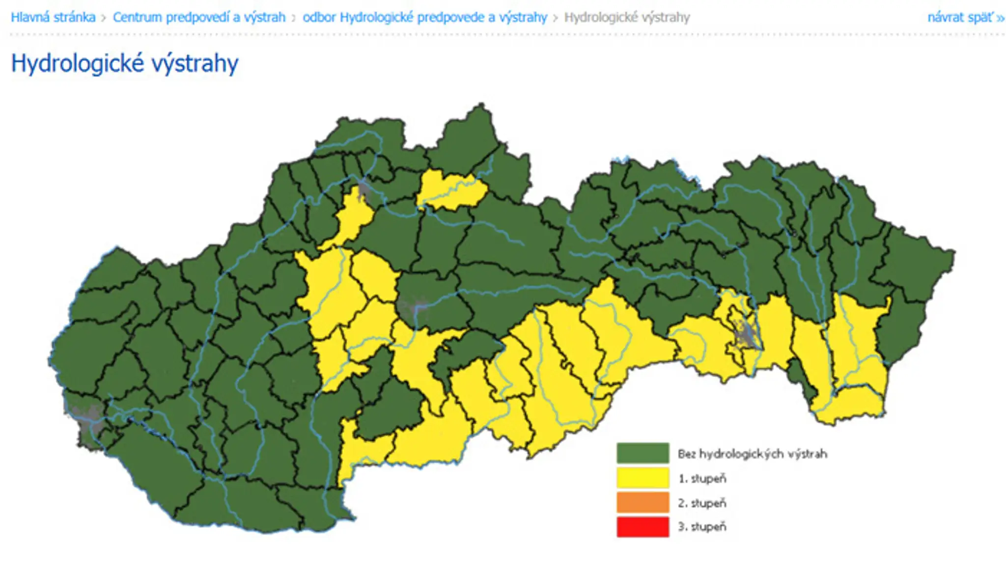 Hydrologická výstraha.