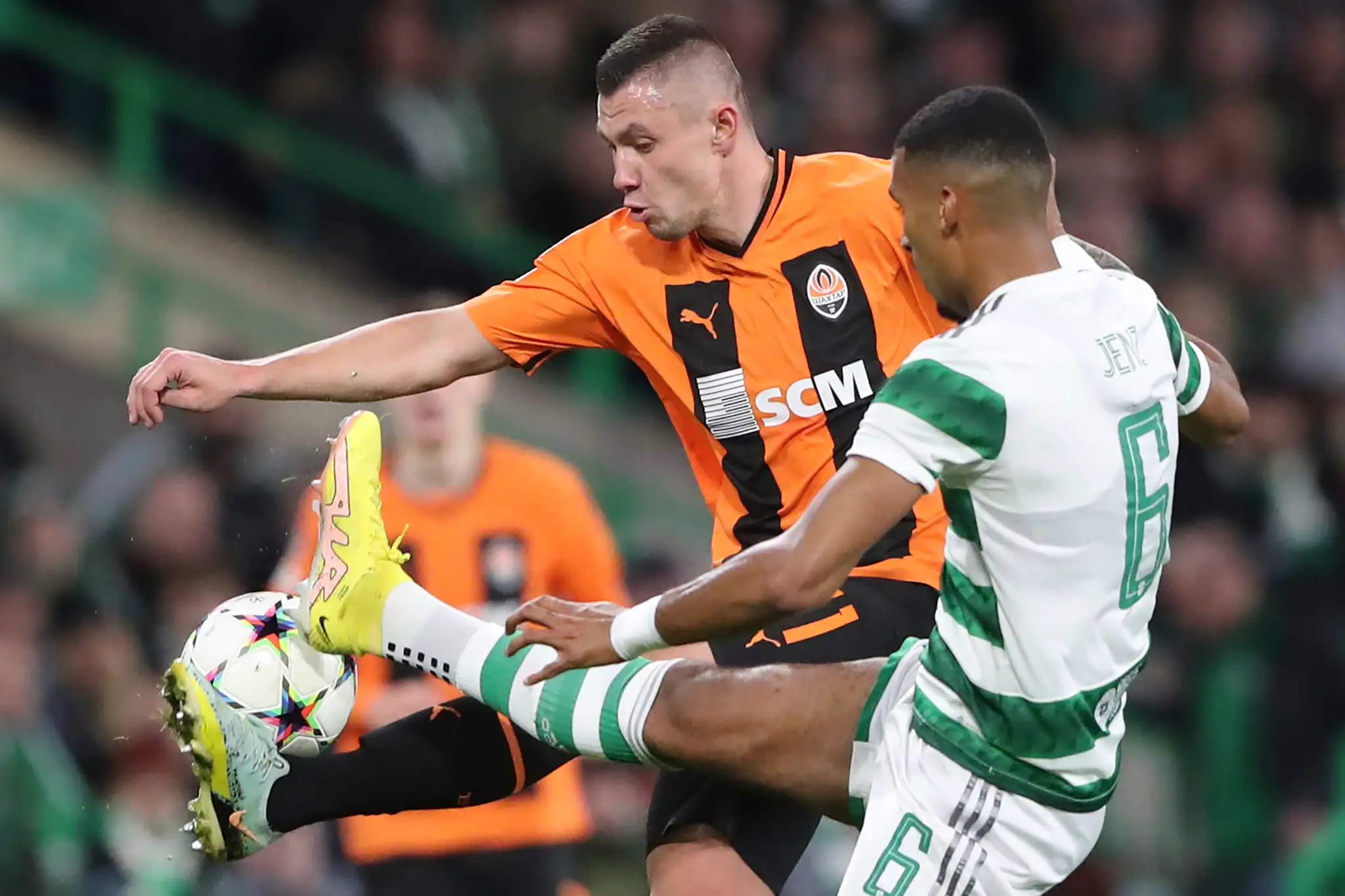 Momentka zo zápasu Šachtaru so Celticom