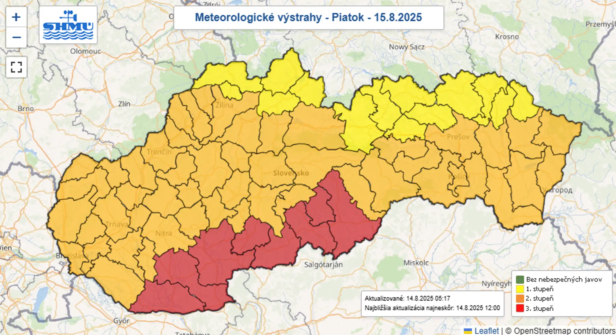 Výstrahy na piatok