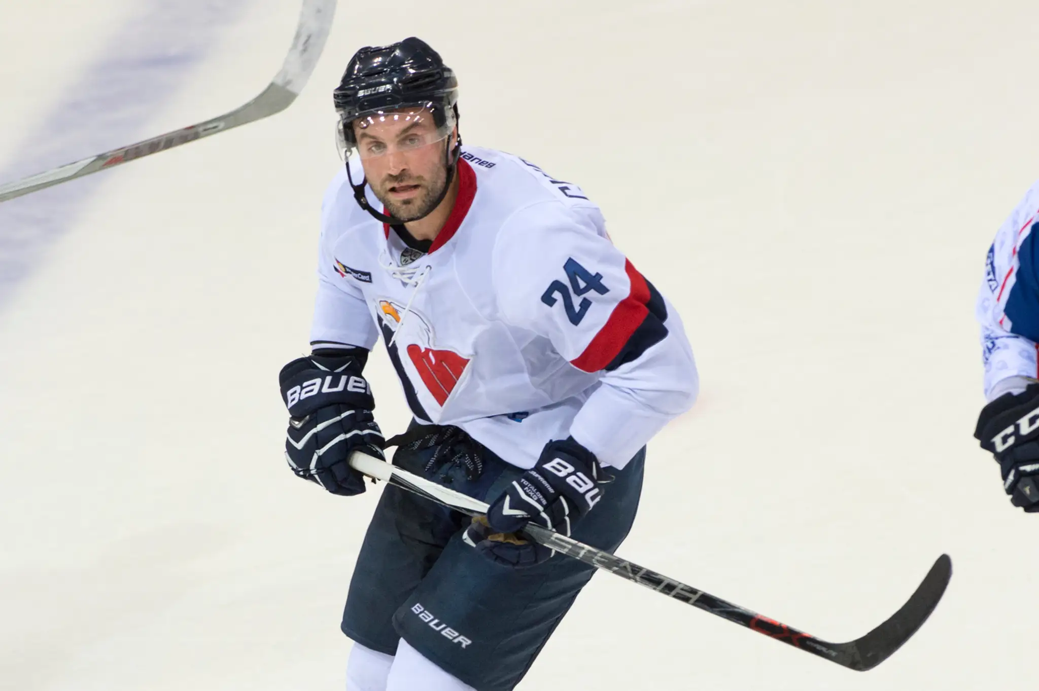 Na snímke Kyle Chipchura (Slovan) v prípravnom hokejovom stretnutí HC Slovan Bratislava - HC Kometa Brno.