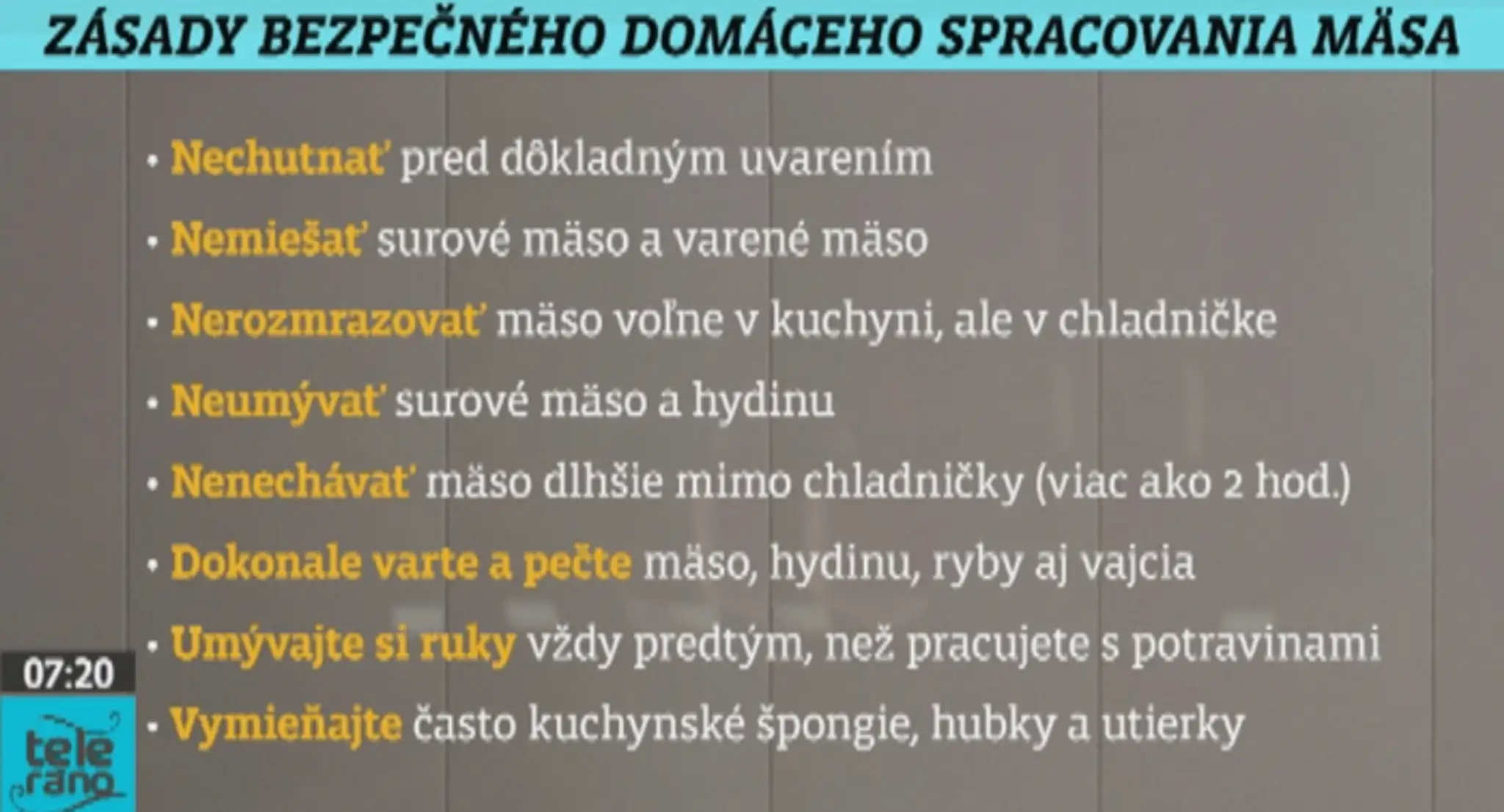Zásady bezpečného spracovania mäsa v kuchyni.