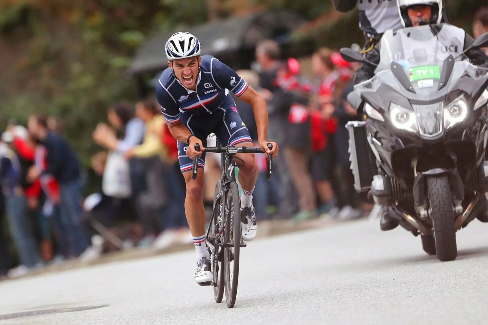 Julian Alaphilippe na MS v Bergene.