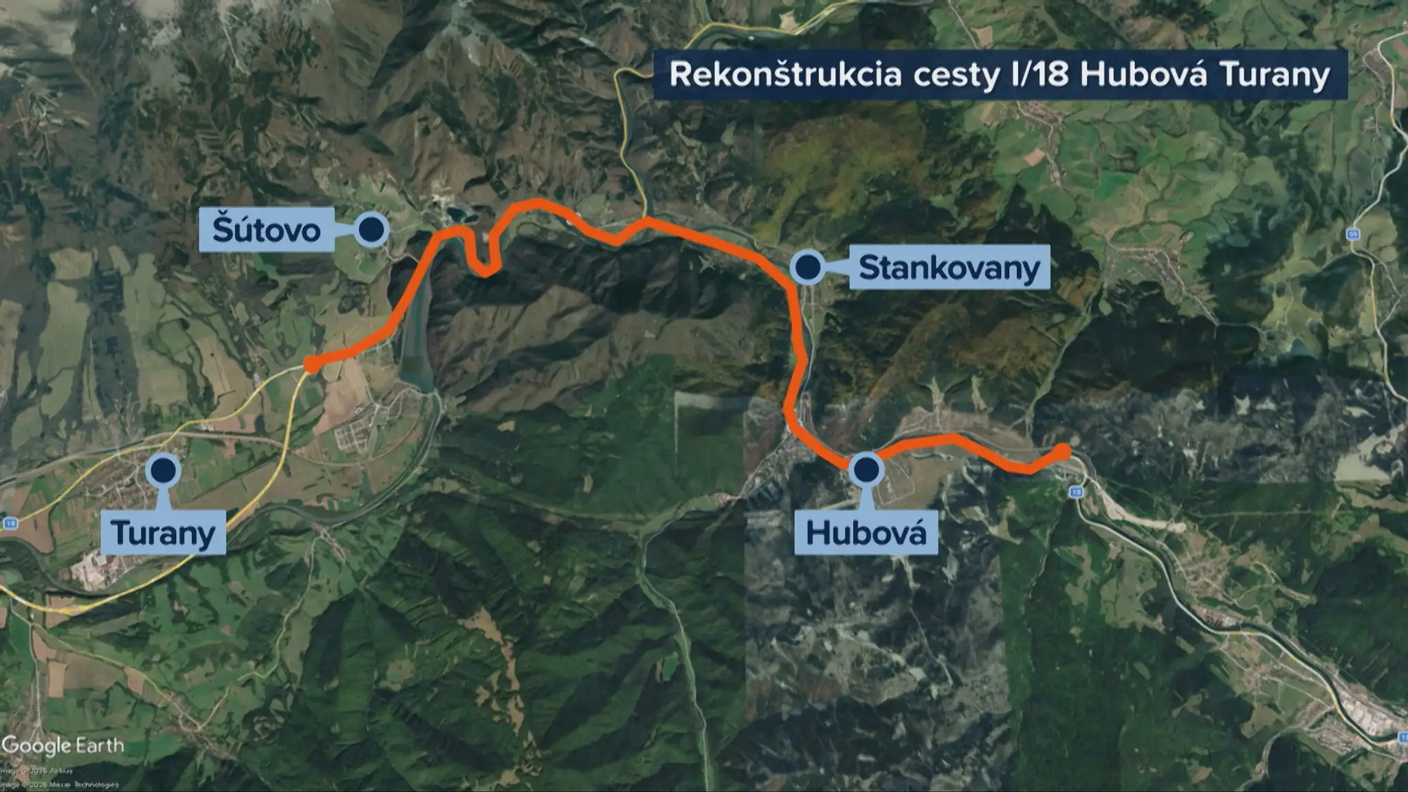 Rekonštrukcia cesty I/18 Hubová - Turany