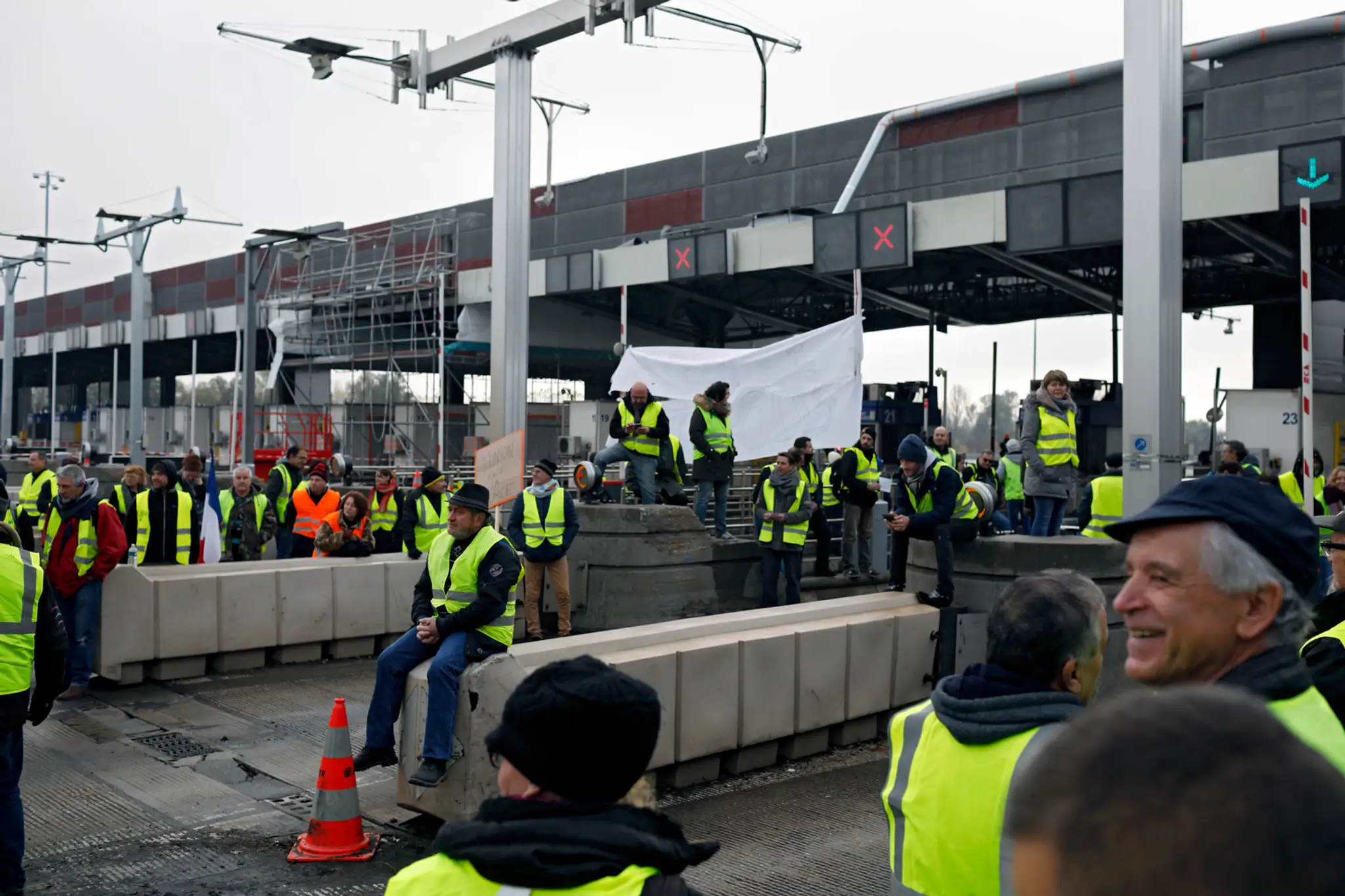 Protestujúci vo Francúzsku.