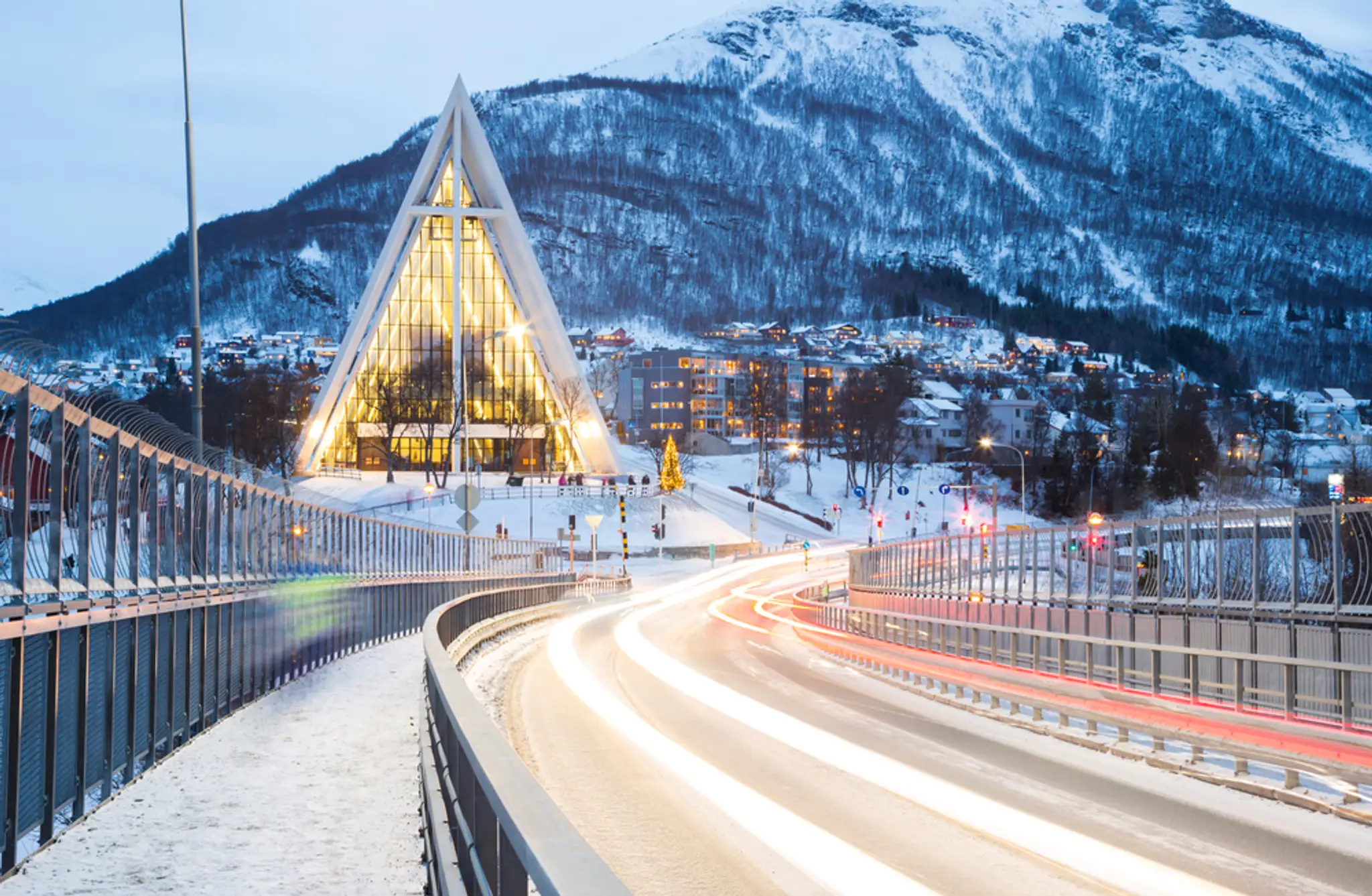 Zimné Tromsö v Nórsku