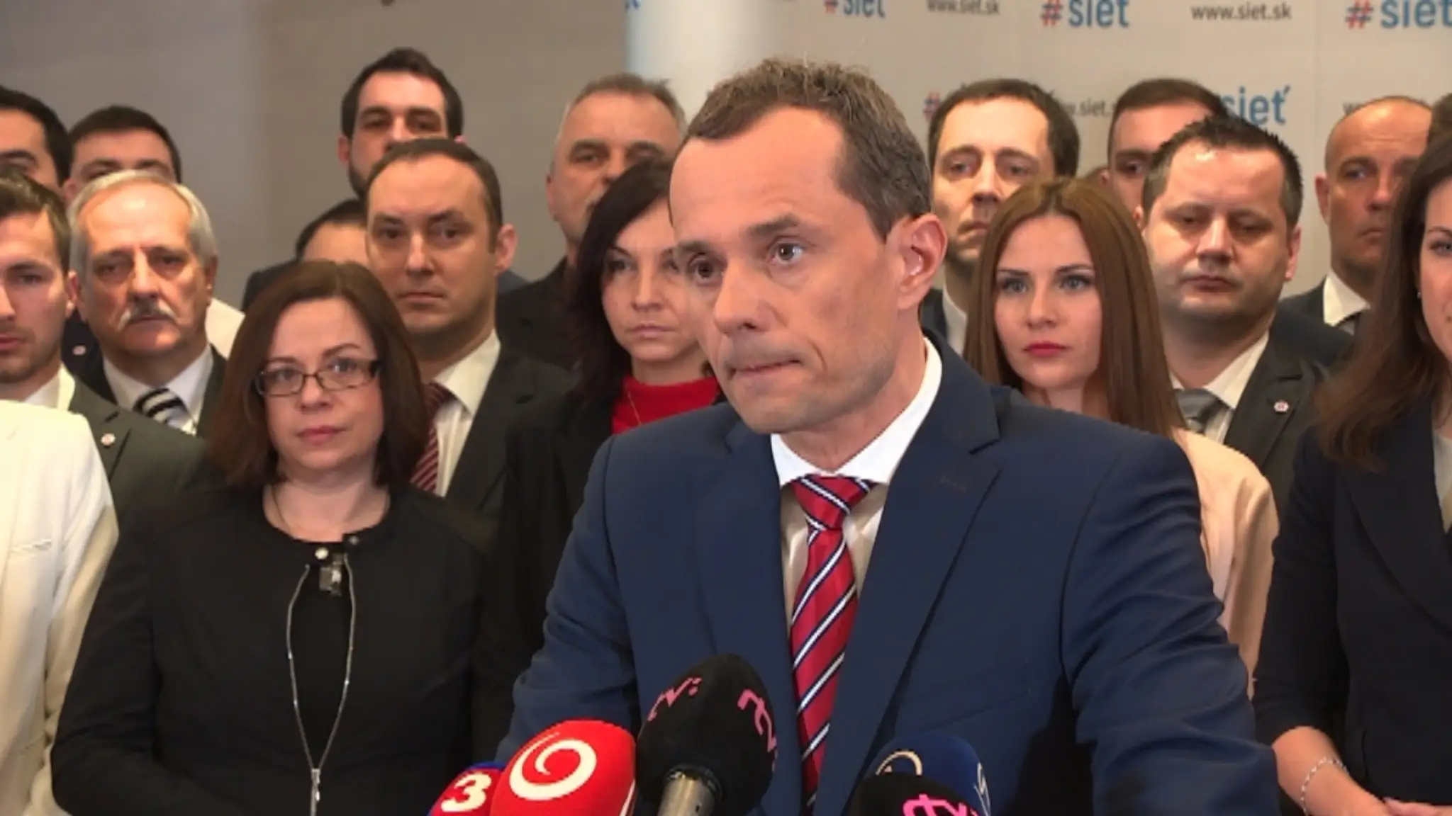 Tlačová konferencia strany Sieť necelý týždeň pred voľbami.