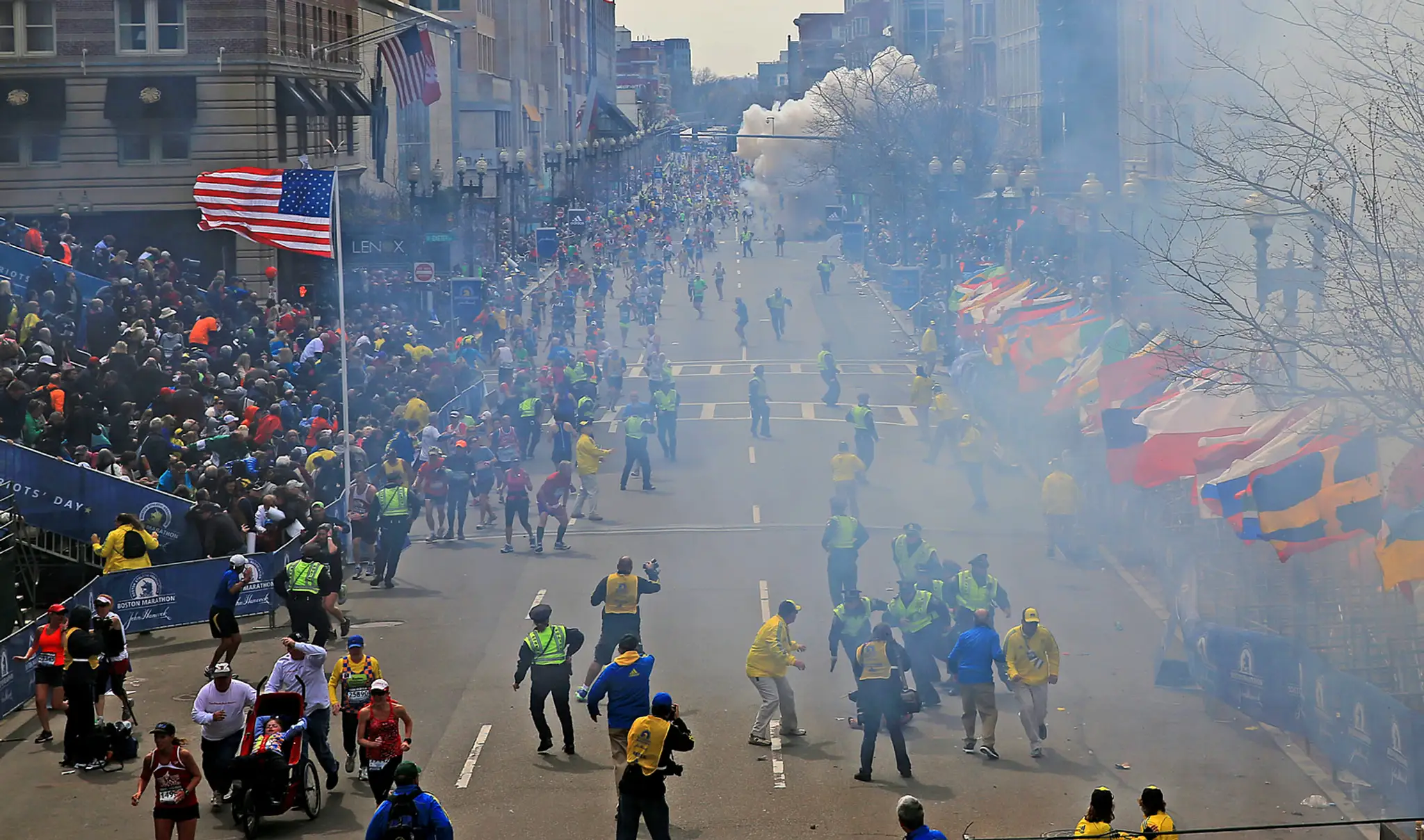 Explózia na bostonskom maratóne v roku 2013.