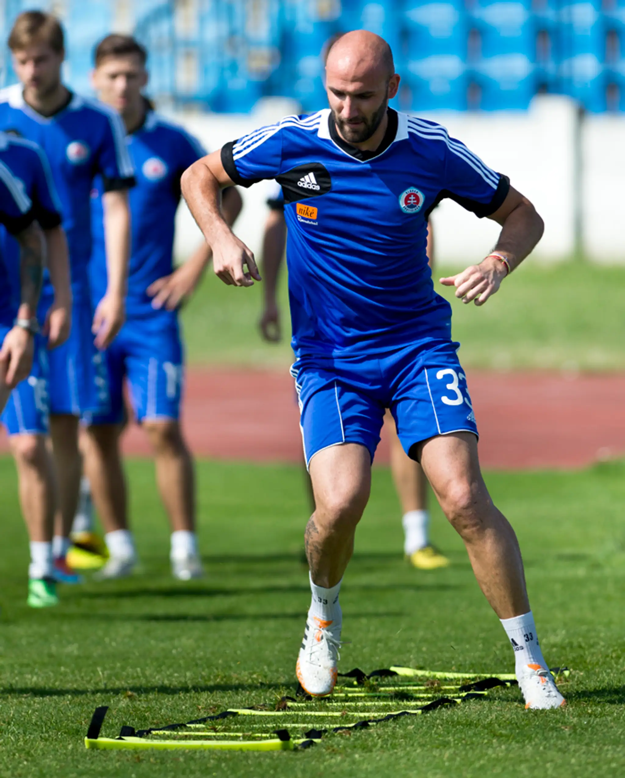 Útočník futbalového klubu ŠK Slovan Bratislava Róbert Vittek.