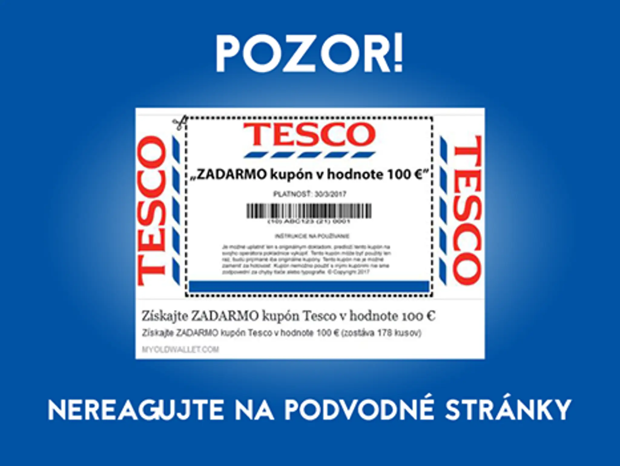 Falošné kupóny do Tesca.