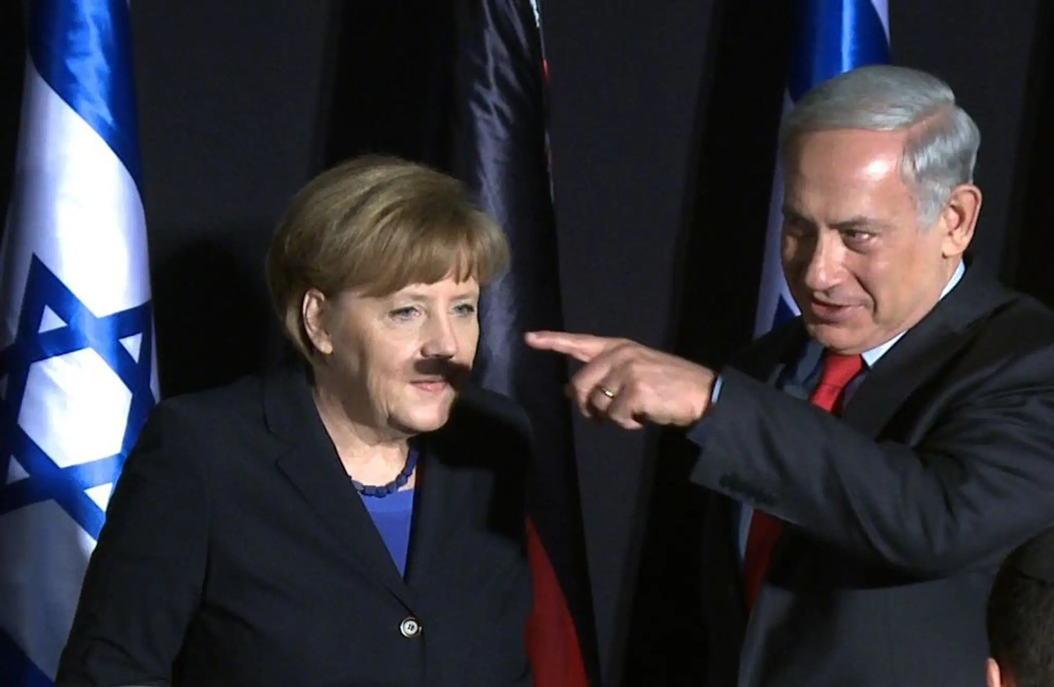 Izraelský premiér Benjamin Netanjahu spravil z Angely Merkelovej Hitlera.