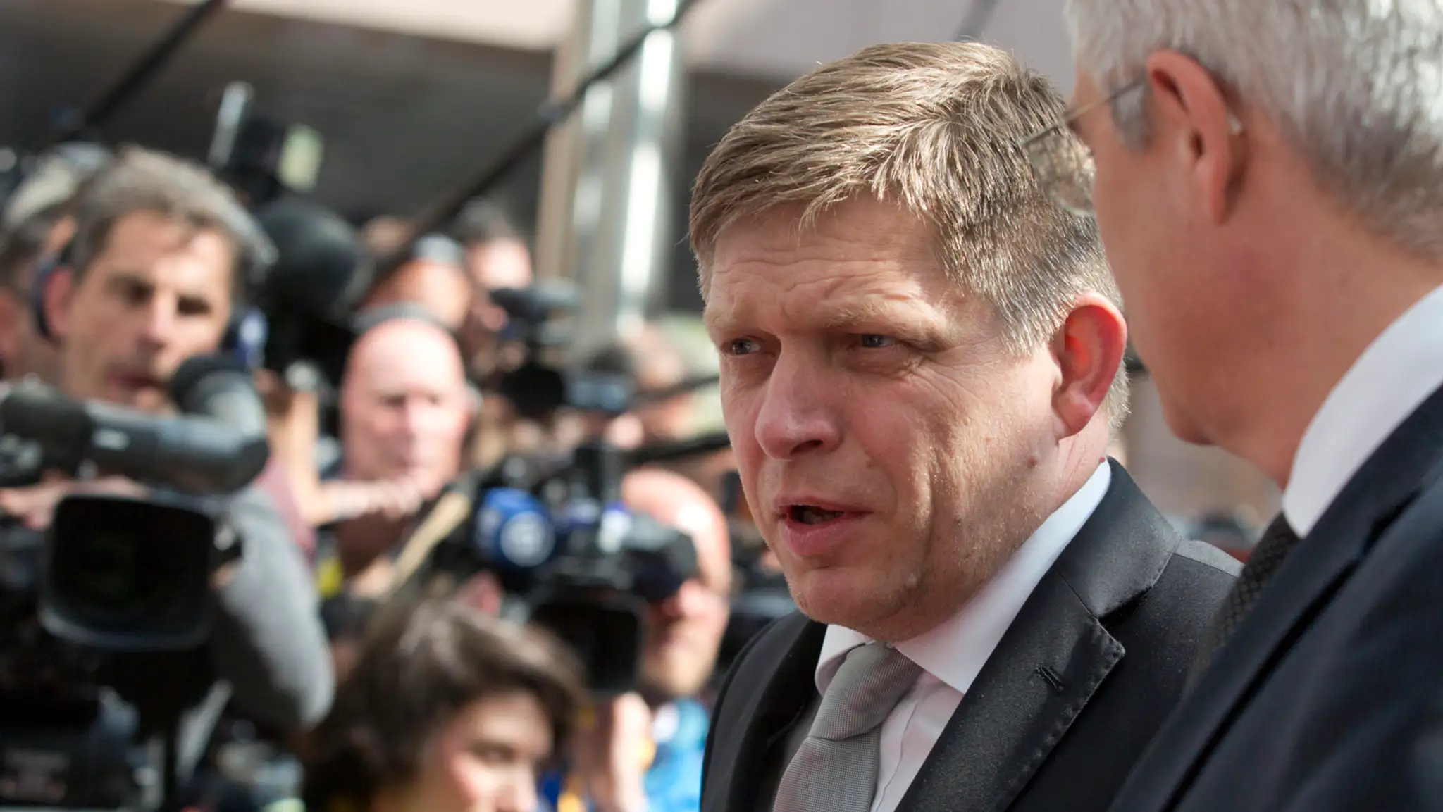Premiér Robert Fico na mimoriadnom summite EÚ o utečeneckej kríze .v Bruseli