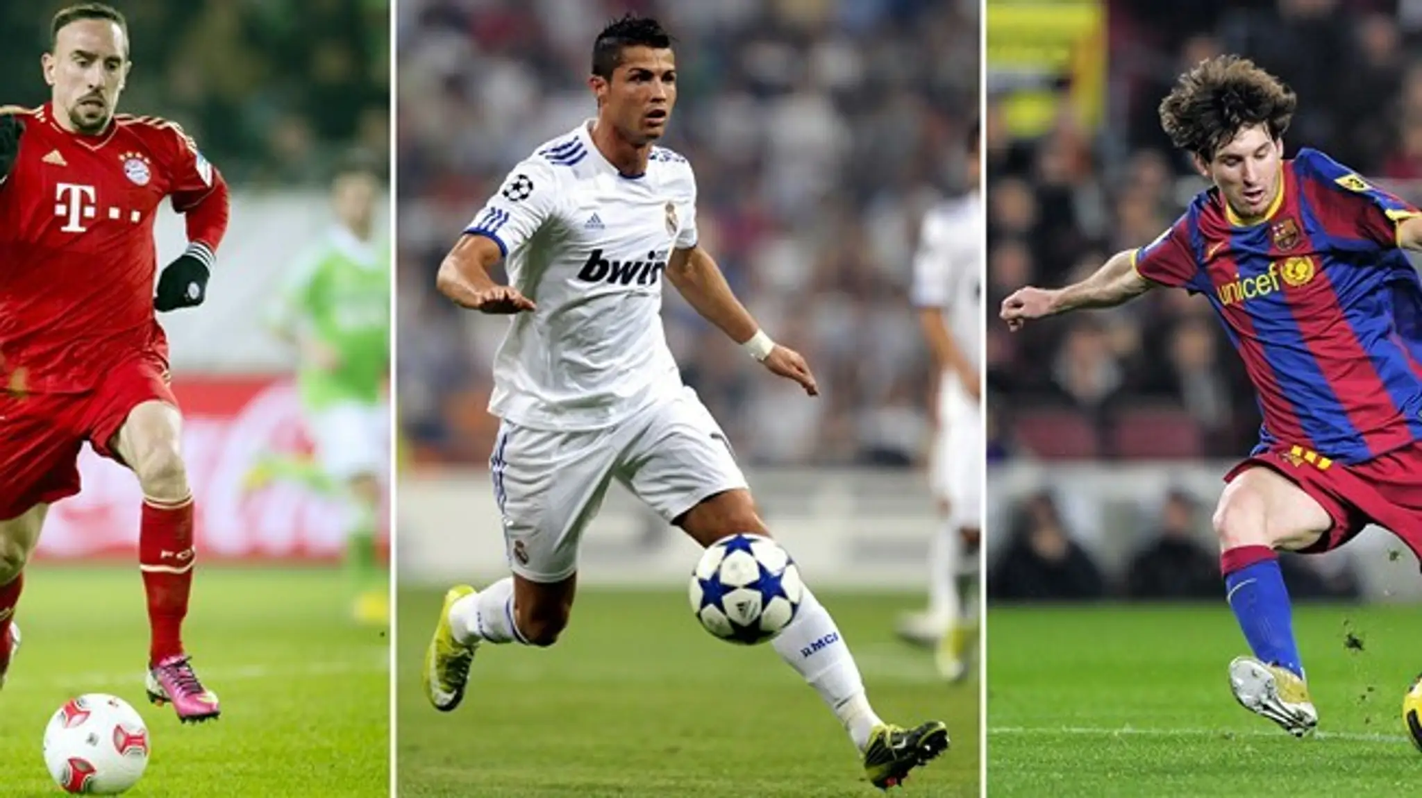 Ribery, Ronaldo, Messi