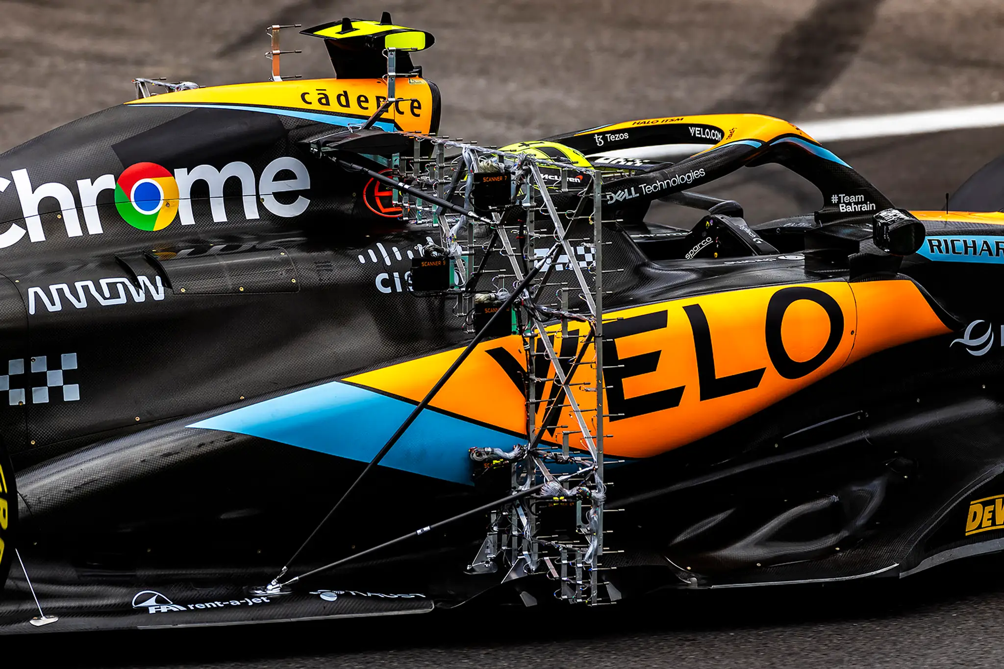 Detail monopostu Landa Norrisa.