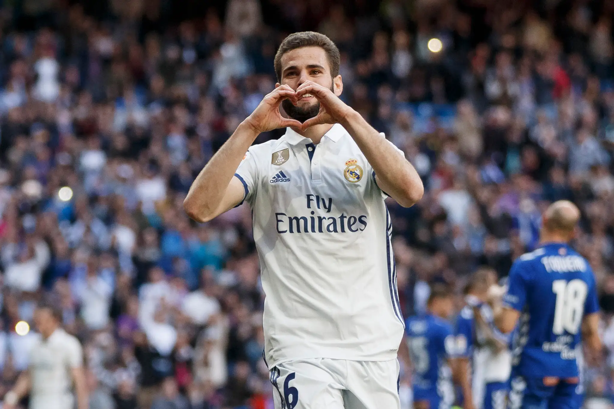 Gólová radosť Nacha z Realu Madrid.