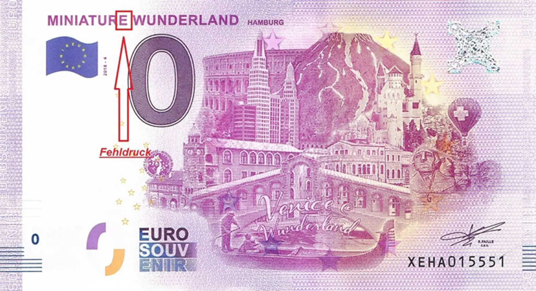 Wunderland s chybným písmenom.