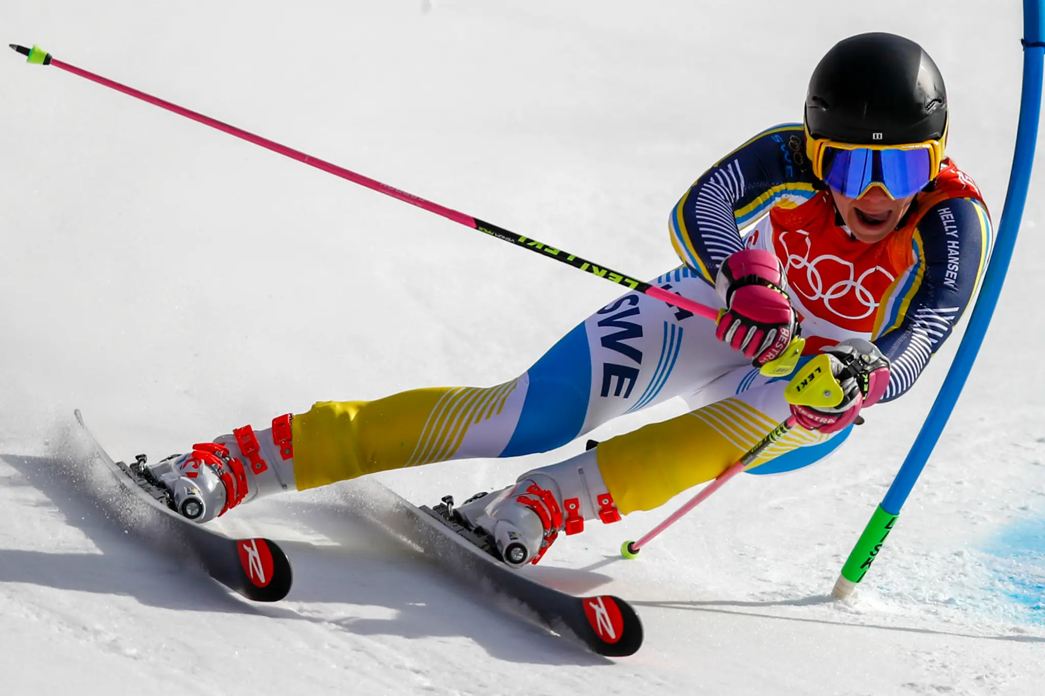 Američanka Mikaela Shiffrinová sa usmieva po dojazde v obrovskom slalome na ZOH 2018.
