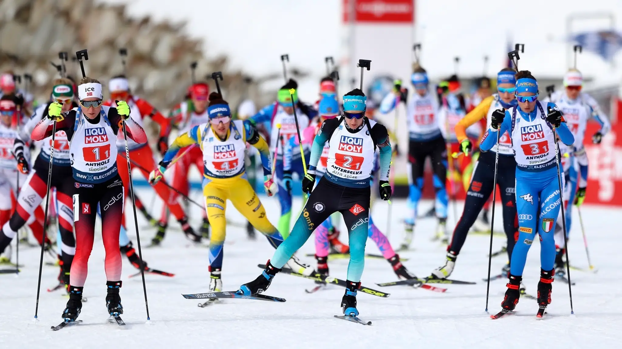 Alpská lyžiarka Federica Brignoneová v zjazde v Garmisch-Partenkirchene.
