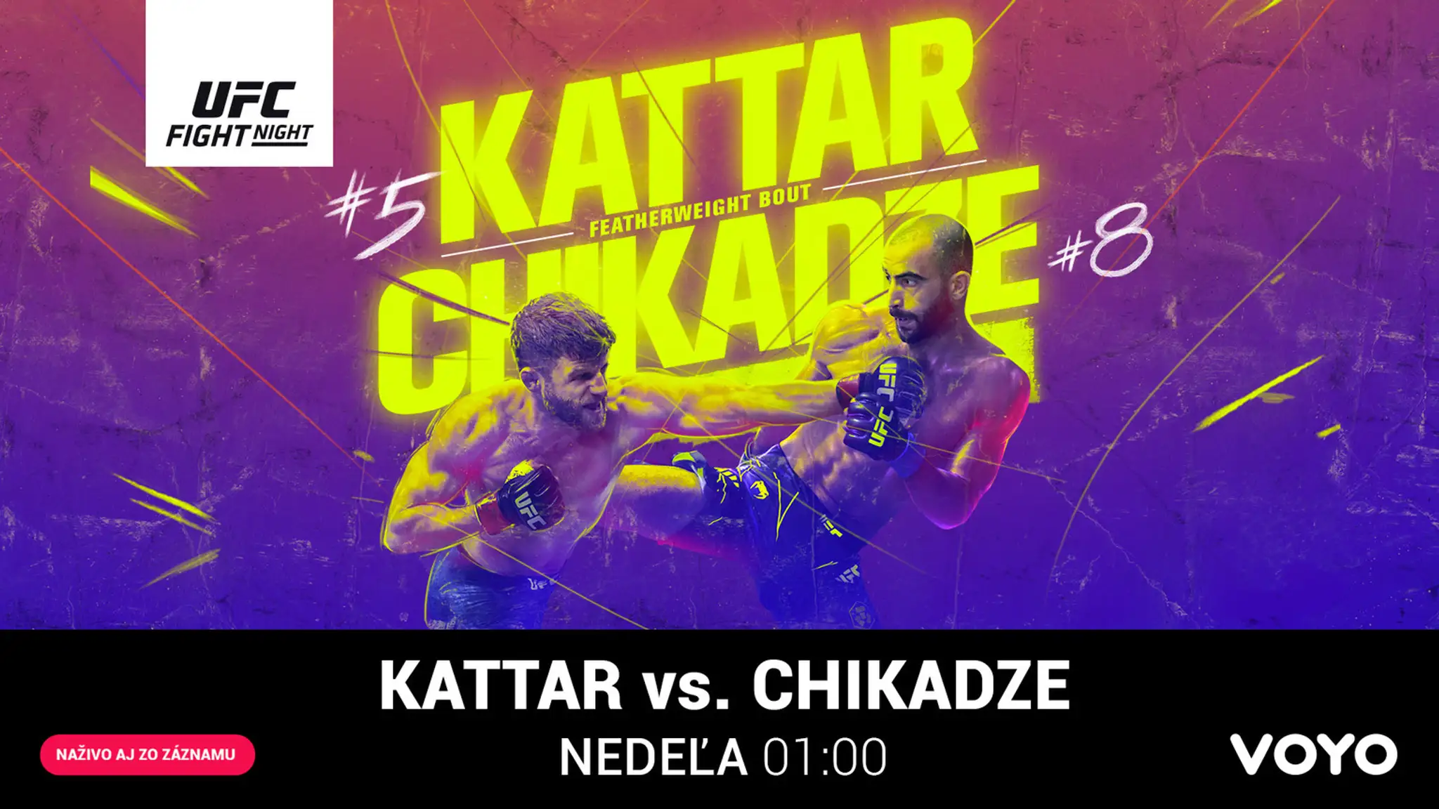 UFC Fight Night: Kattar vs Chikadze na VOYO