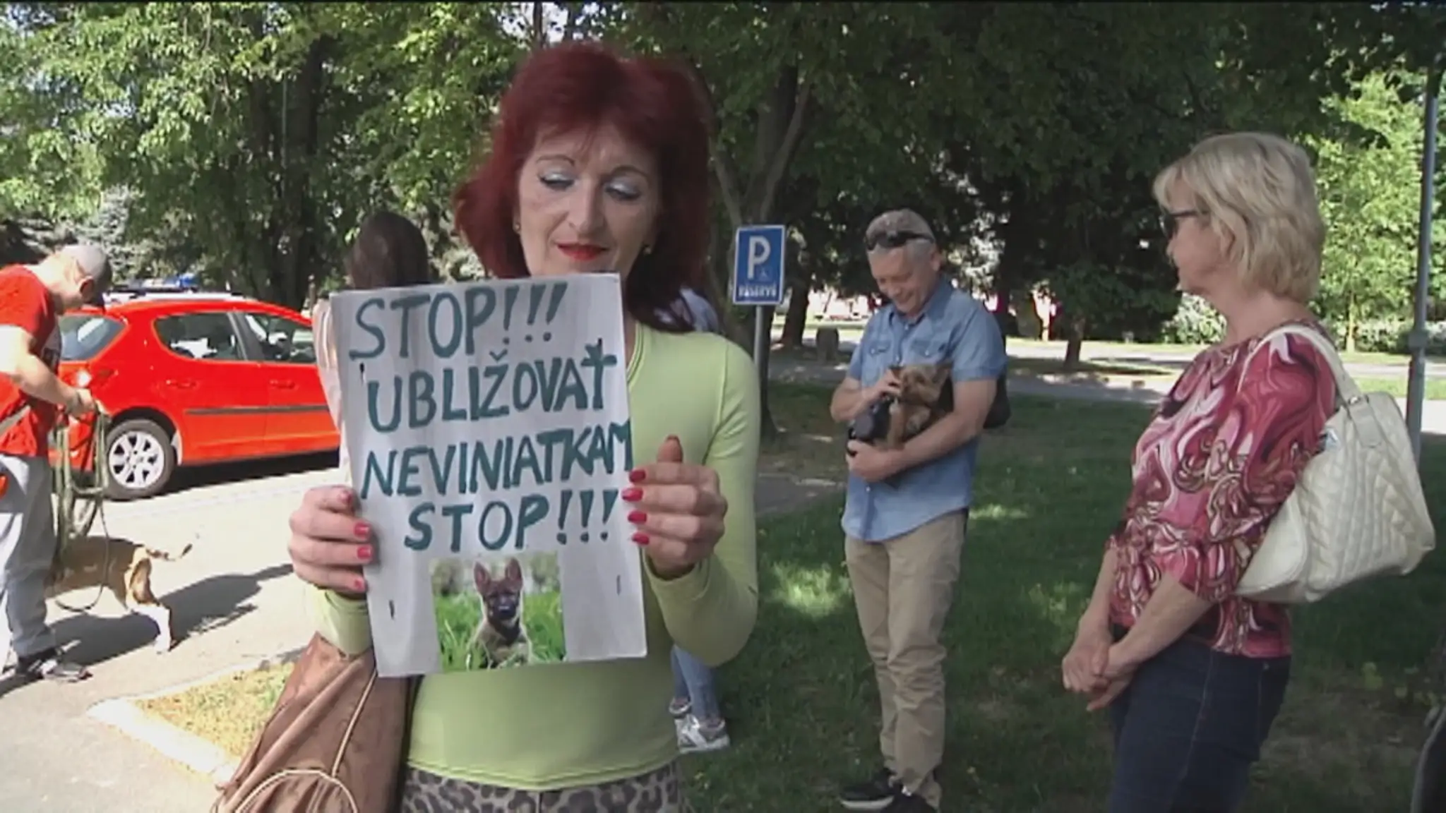 Protest proti týraniu psov v Trebišove.