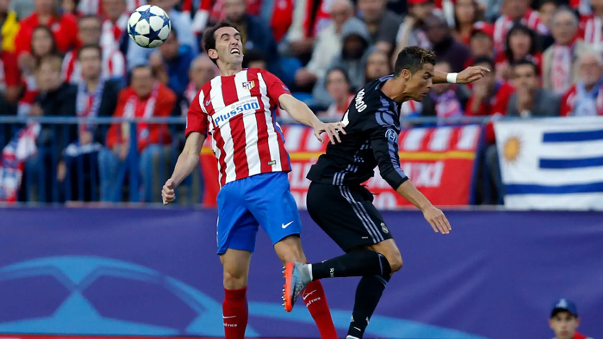 Diego Godin (Atletico) a Cristiano Ronaldo (Real).
