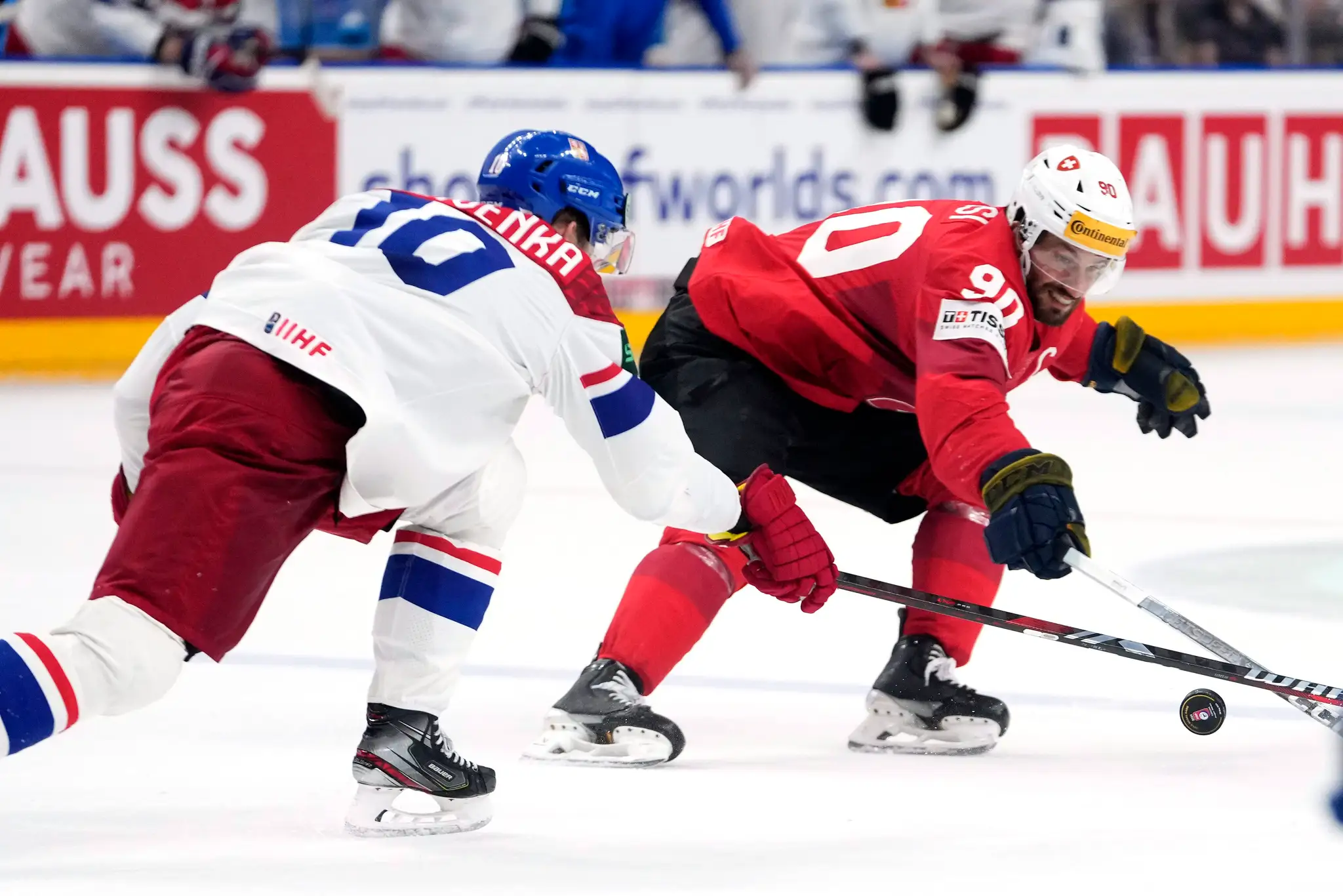 Momentka z finále majstrovstiev sveta v hokeji 2024