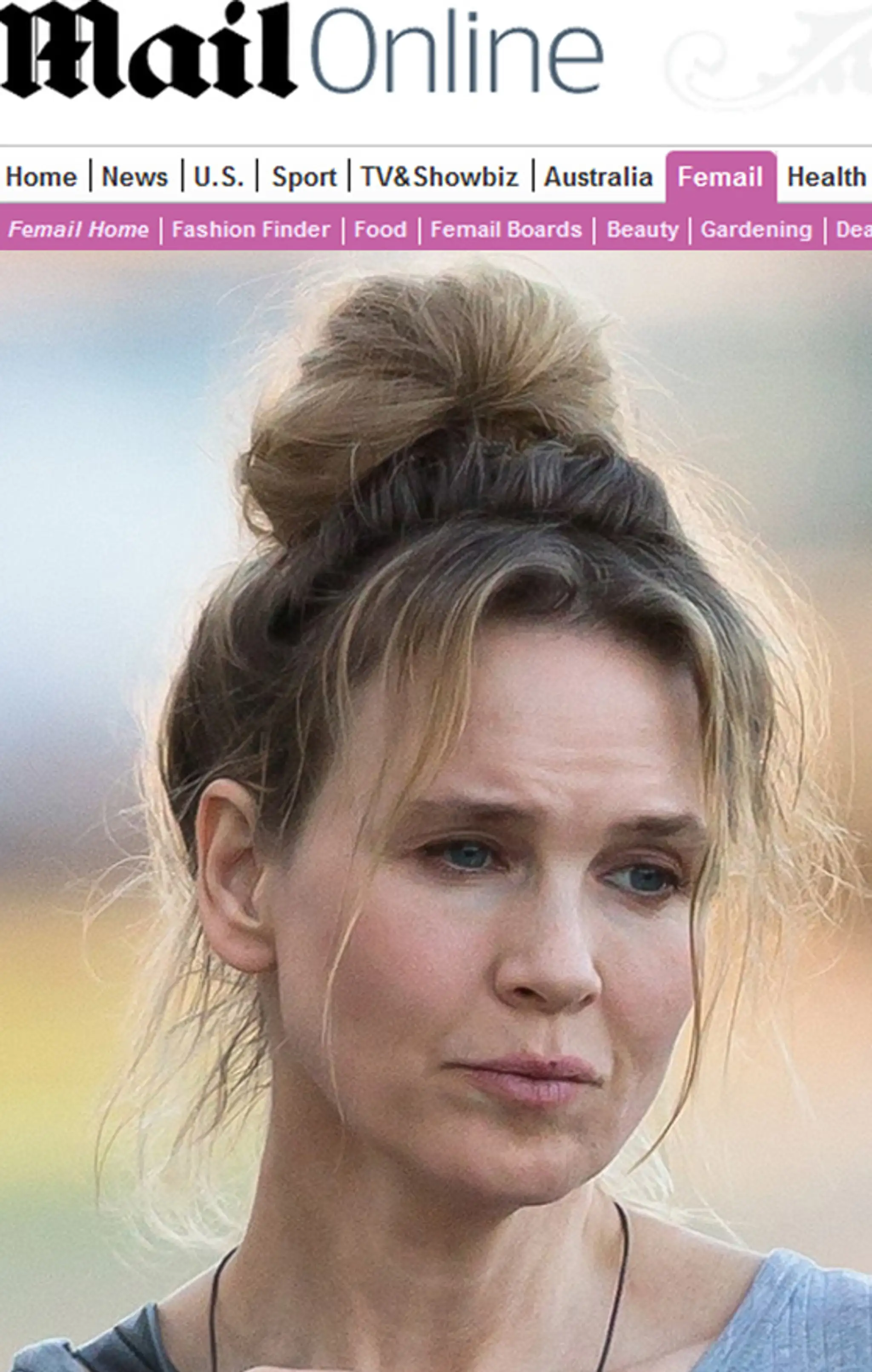 Renee Zellweger bez mejkapu. 