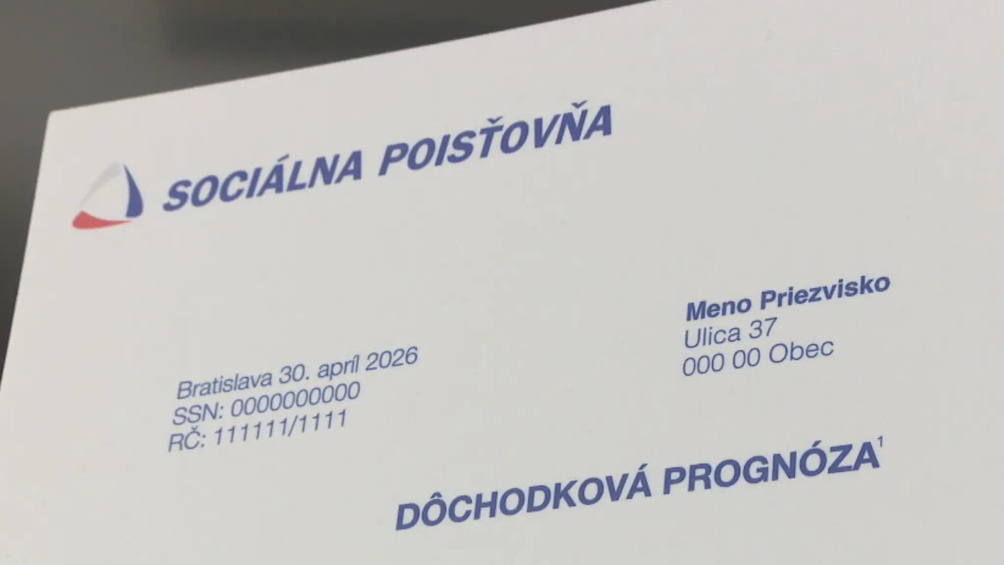 Dôchodková prognóza zo SP. Ilustračná snímka.
