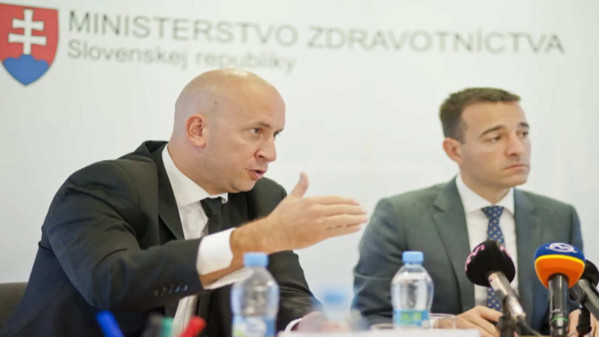 Jozef Ráž a minister zdravotníctva Peter Drucker.