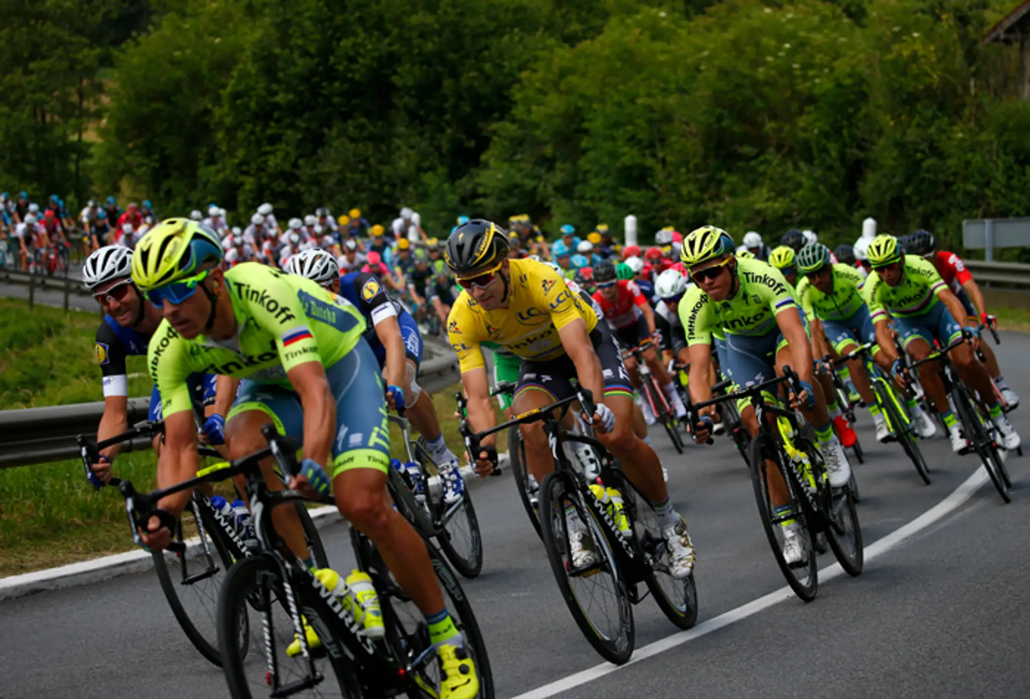 Peter Sagan v žltom drese na TdF.