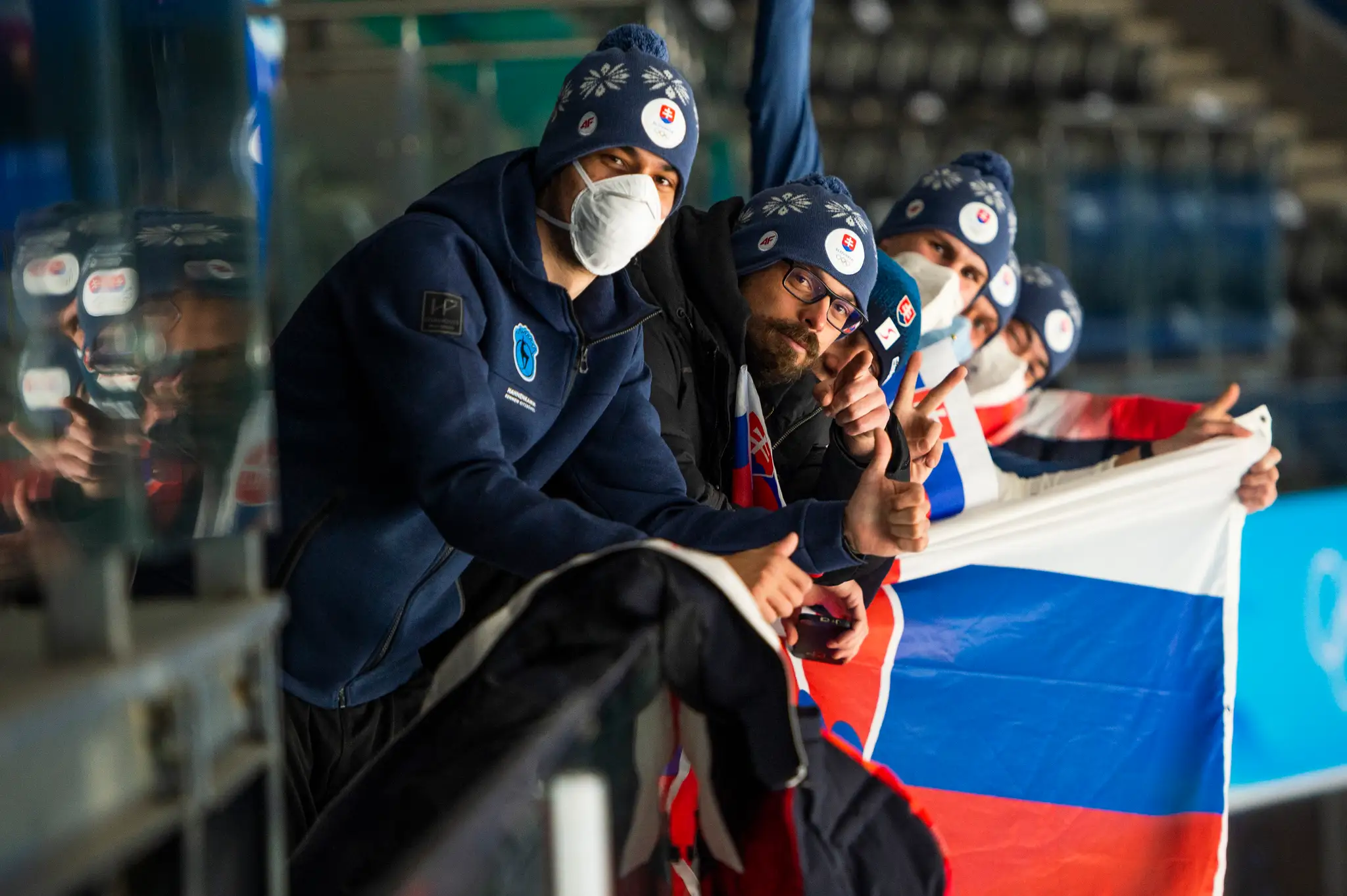 slovenskí fanúšikovia pred olympijským turnajom v hokeji mužov o bronz Slovensko - Švédsko,