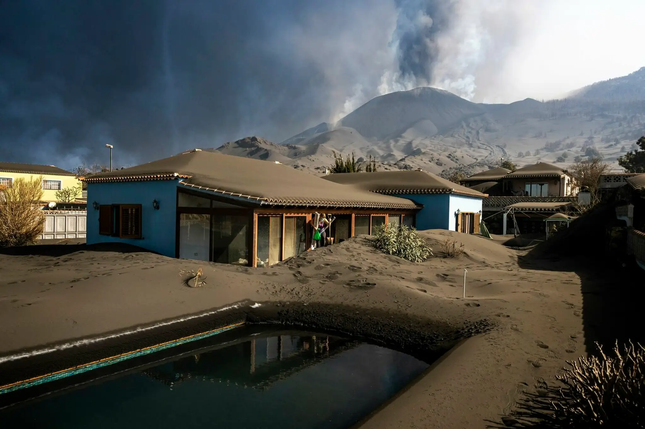 Sopečný popol na ostrove La Palma