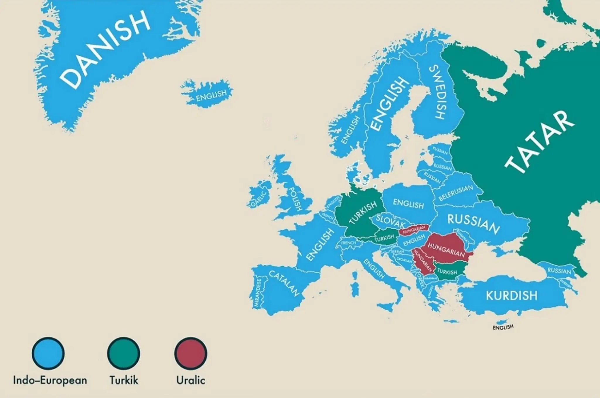 Druhé najpoužívanejšie jazyky v Európe