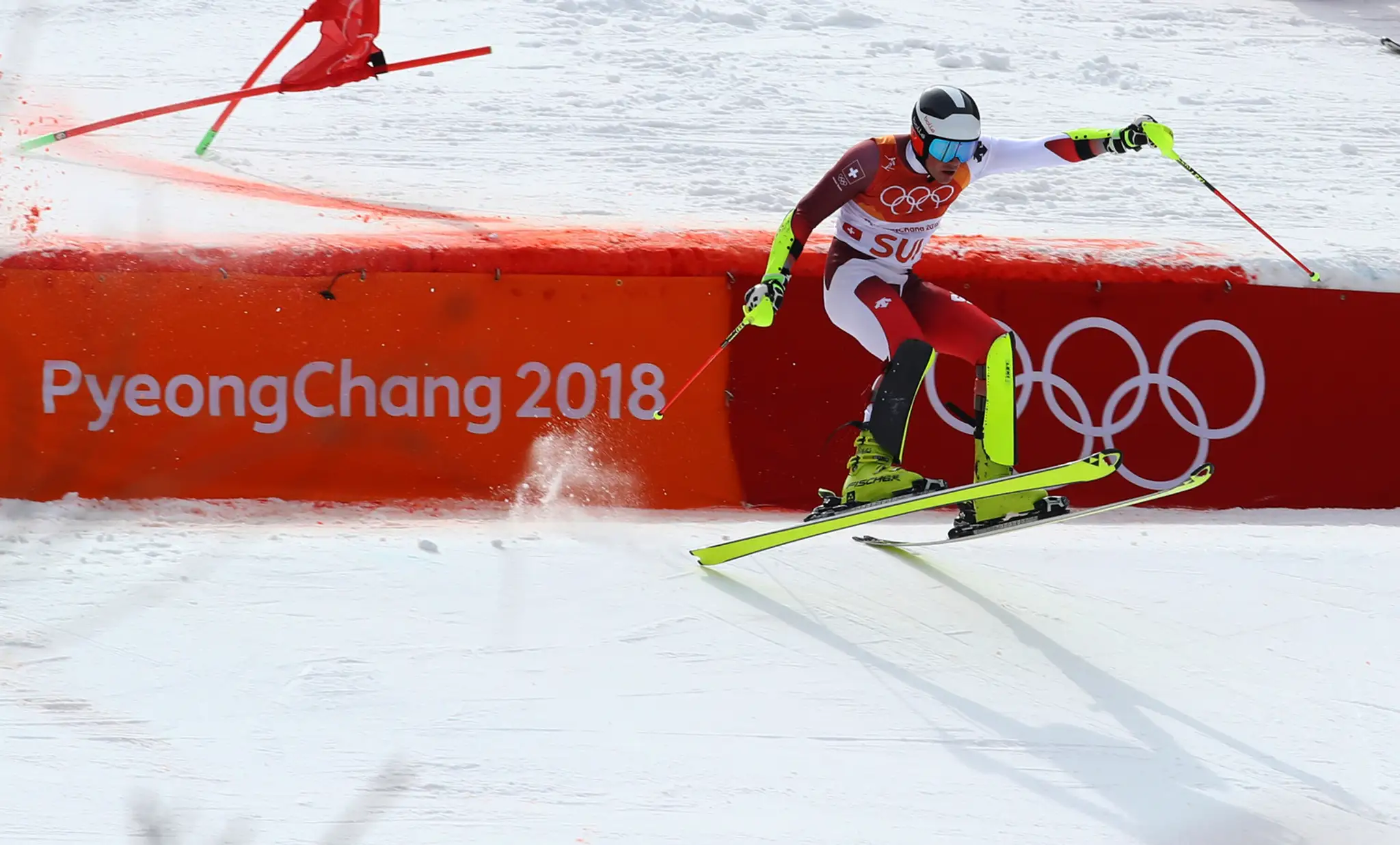 Švajčiarsky lyžiar Daniel Yule počas súťaže tímov na ZOH 2018.