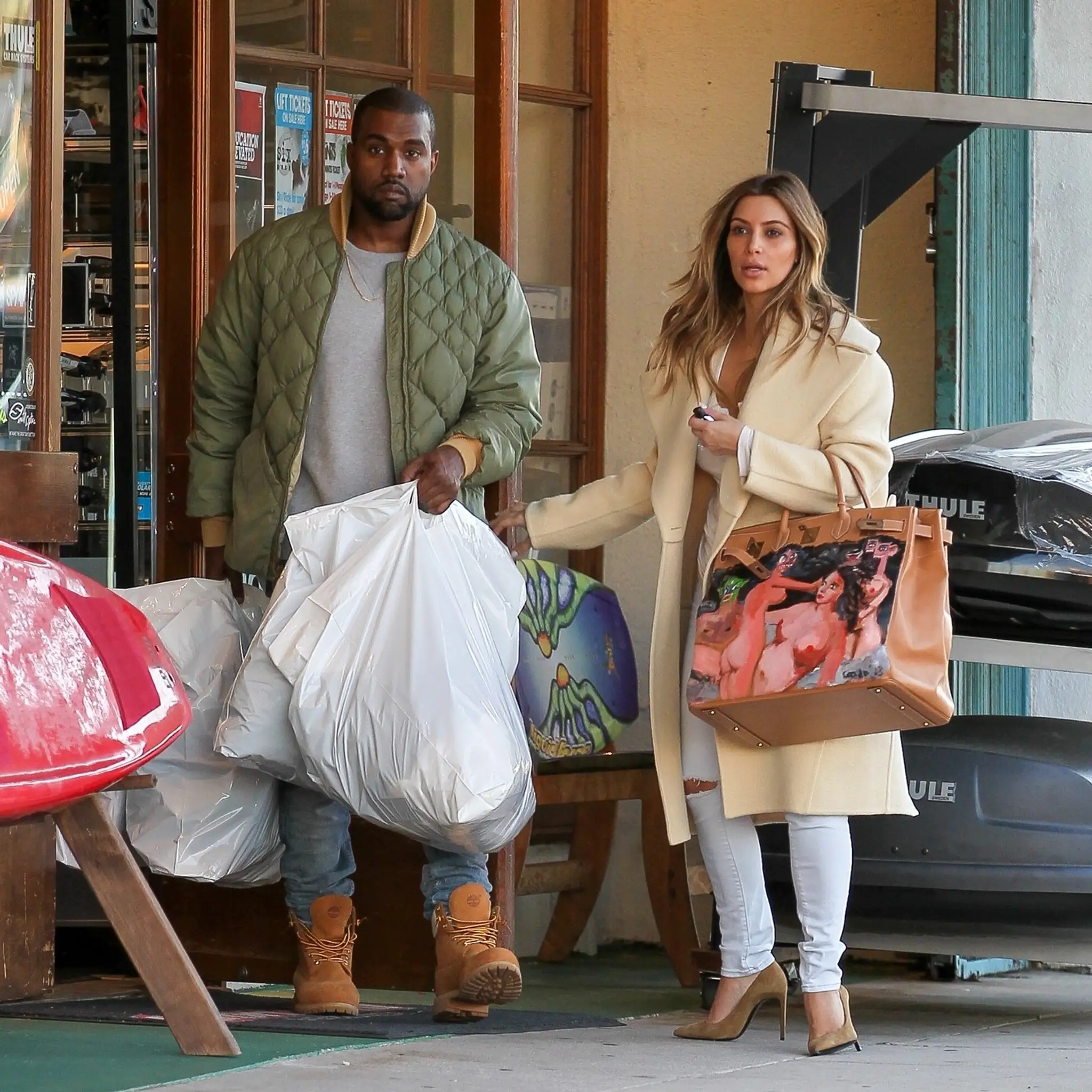 Kim a Kanye na nákupoch.