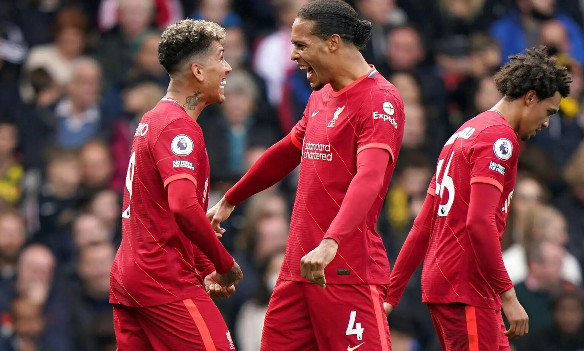 Radosť hráčov Liverpoolu.