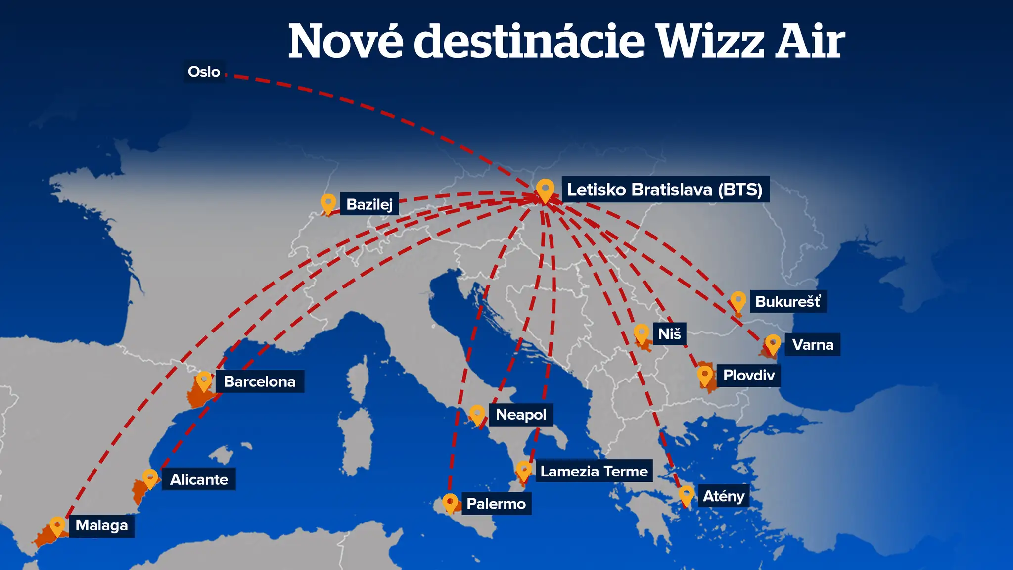 Nové destinácie Wizz Air