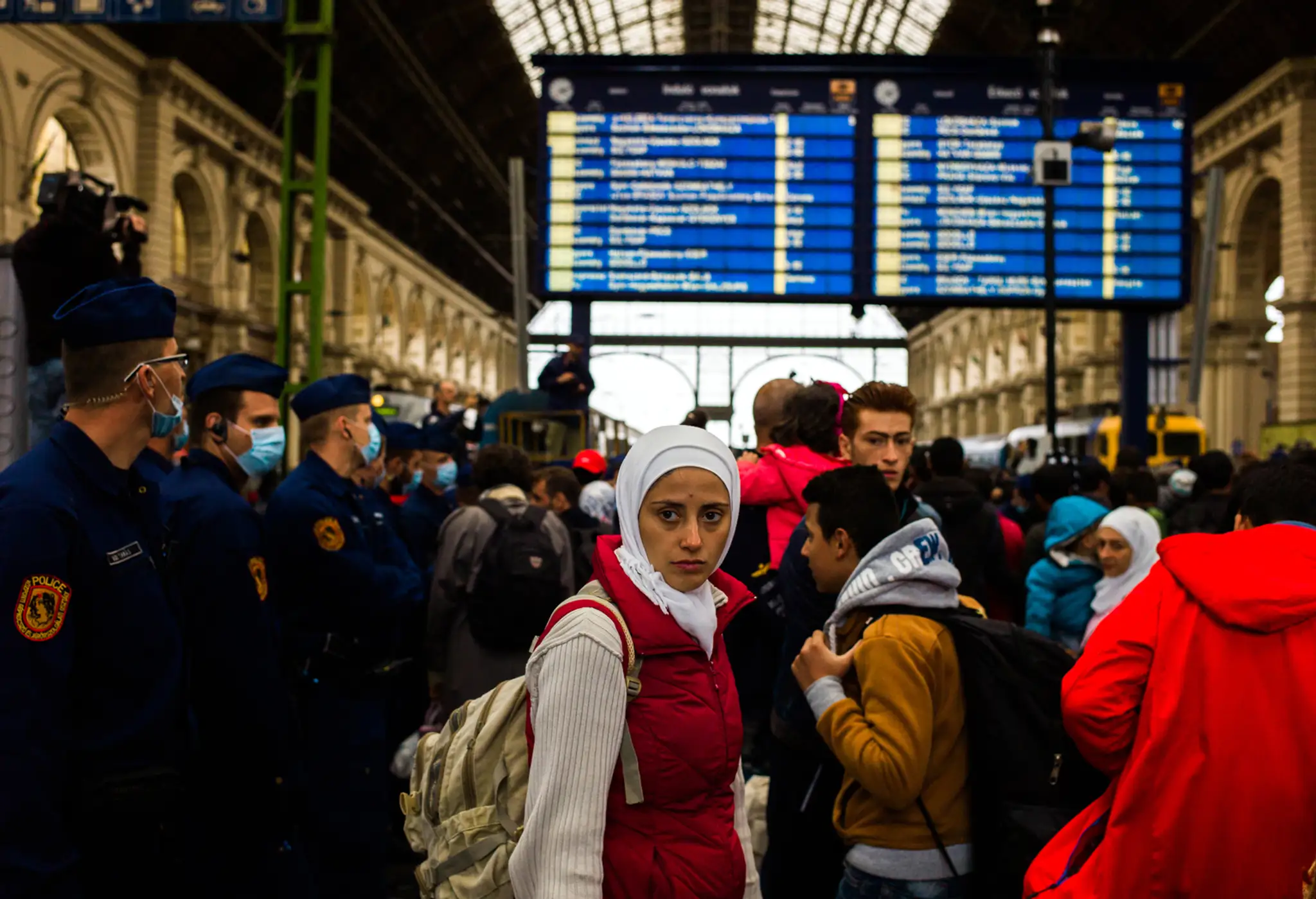 Utečenci na budapeštianskej stanici Keleti 