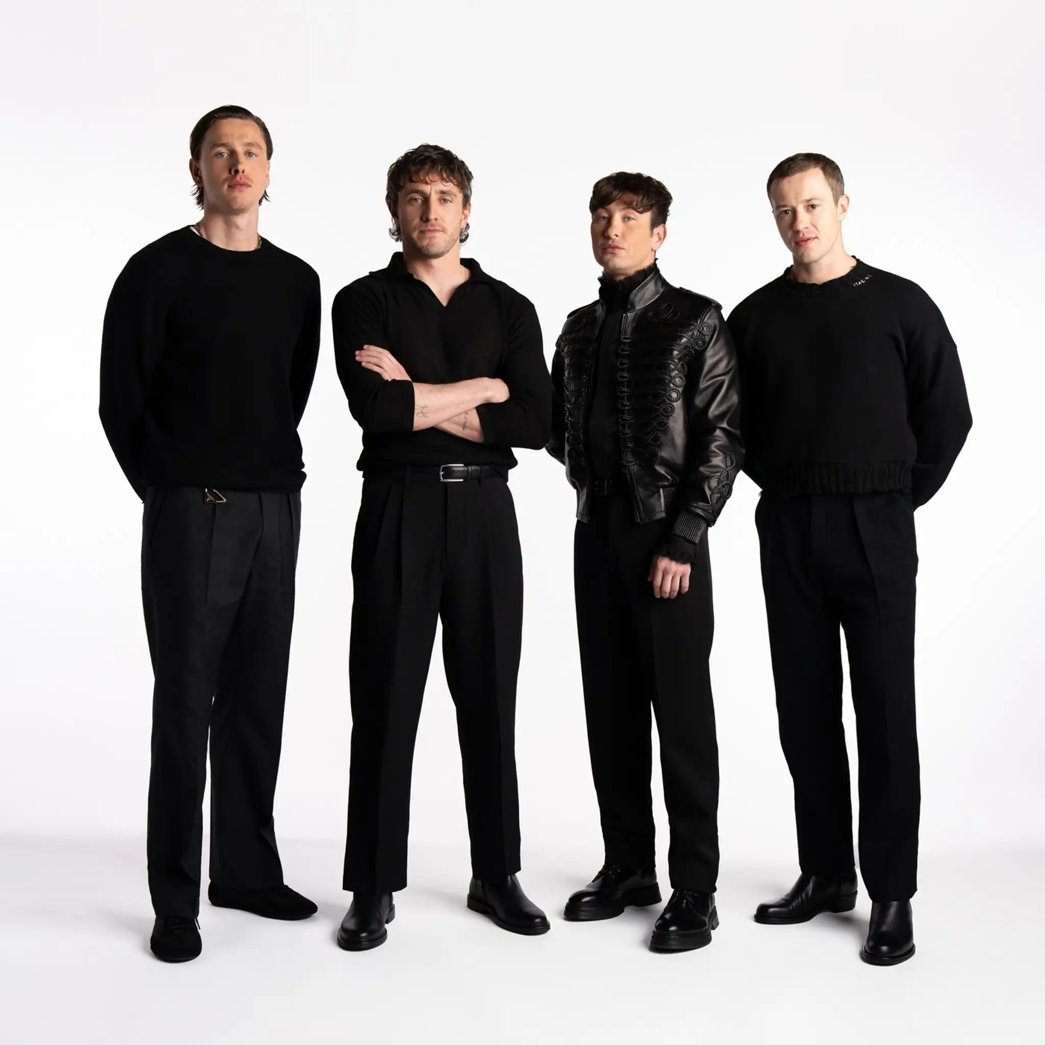 Harris Dickinson (John Lennon), Paul Mescal (Paul McCartney), Barry Keoghan (Ringo Starr), and Joseph Quinn (George Harrison).