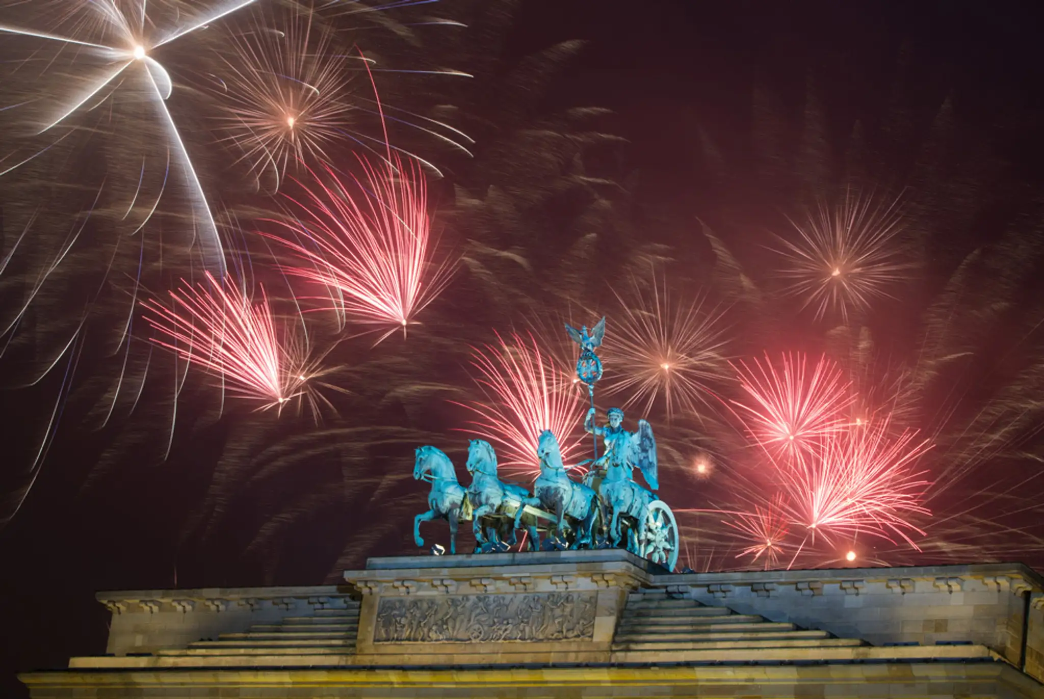 Silvester a Nový rok 2015 v Berlíne.