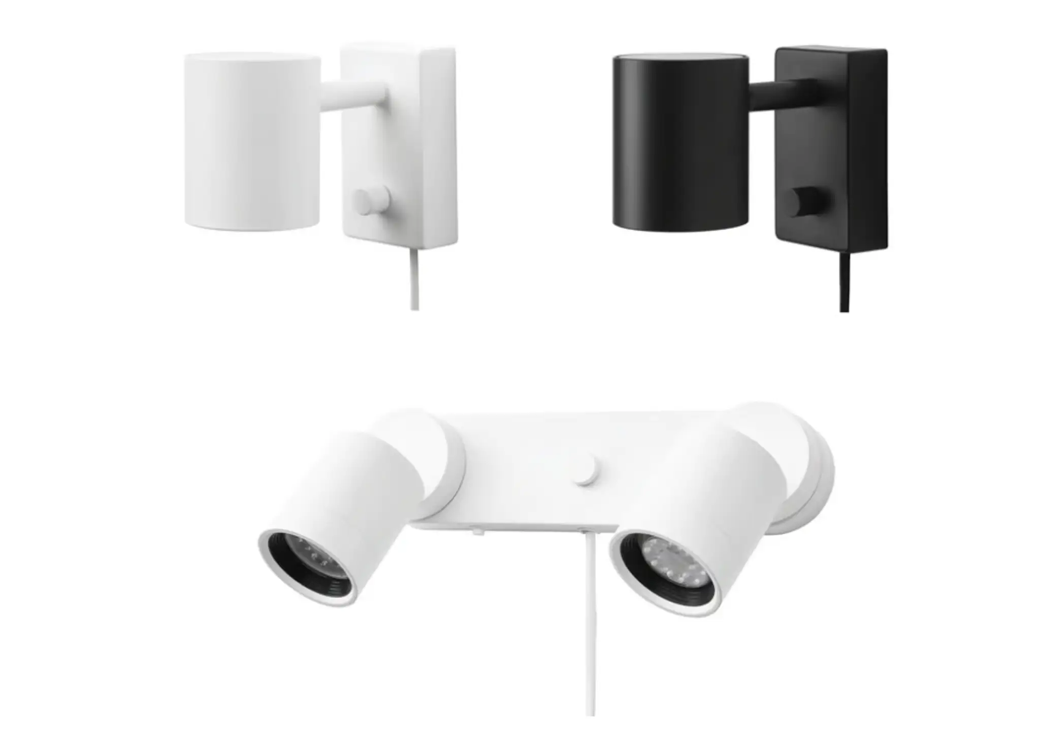 Na snímke nebezpečné nástenné lampy, ktoré Ikea sťahuje z trhu kvôli riziku úrazu elektrickým prúdom.