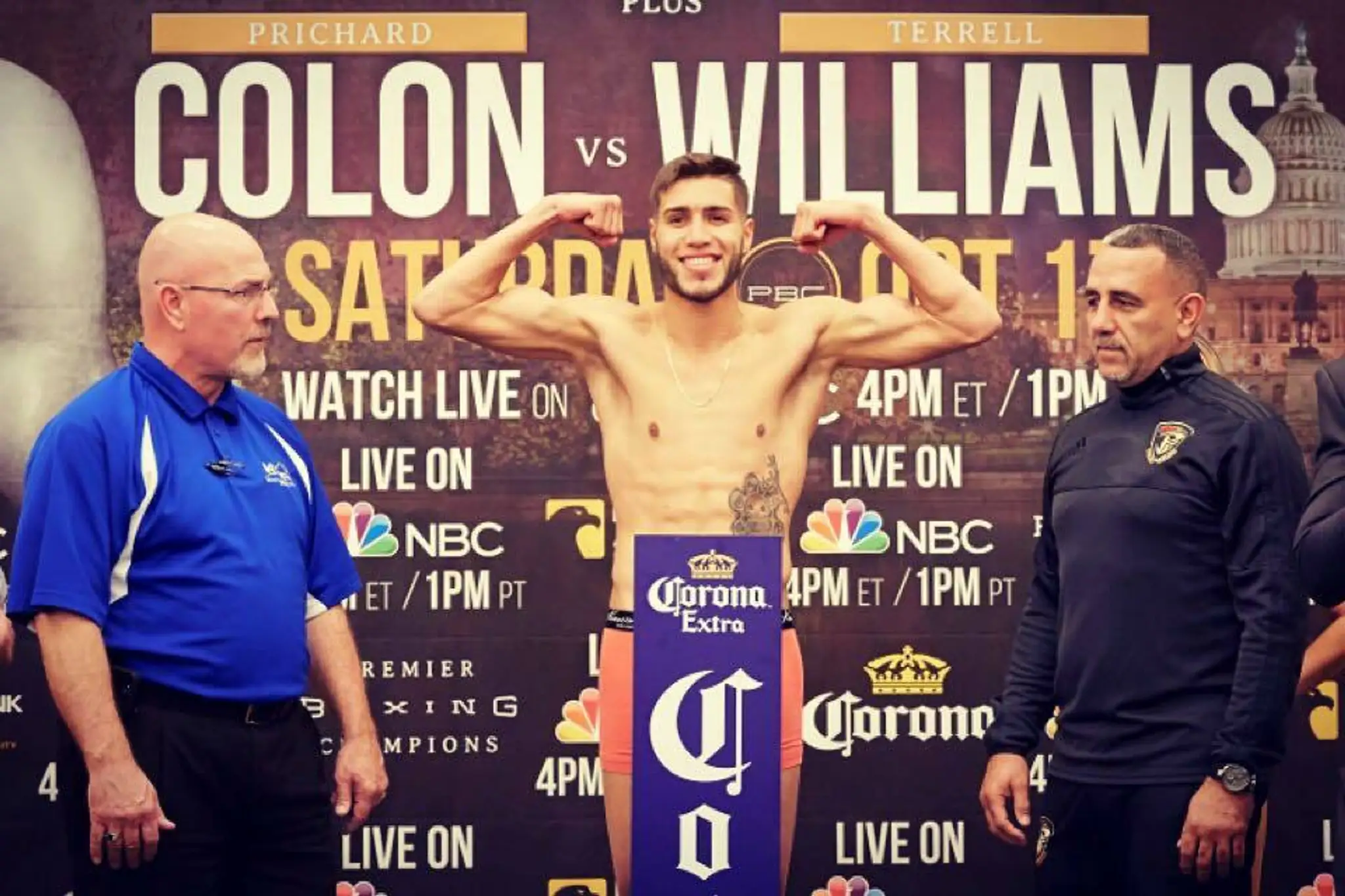 Portorický boxer Prichard Colon pred duelom s Terrelom Williamsom.