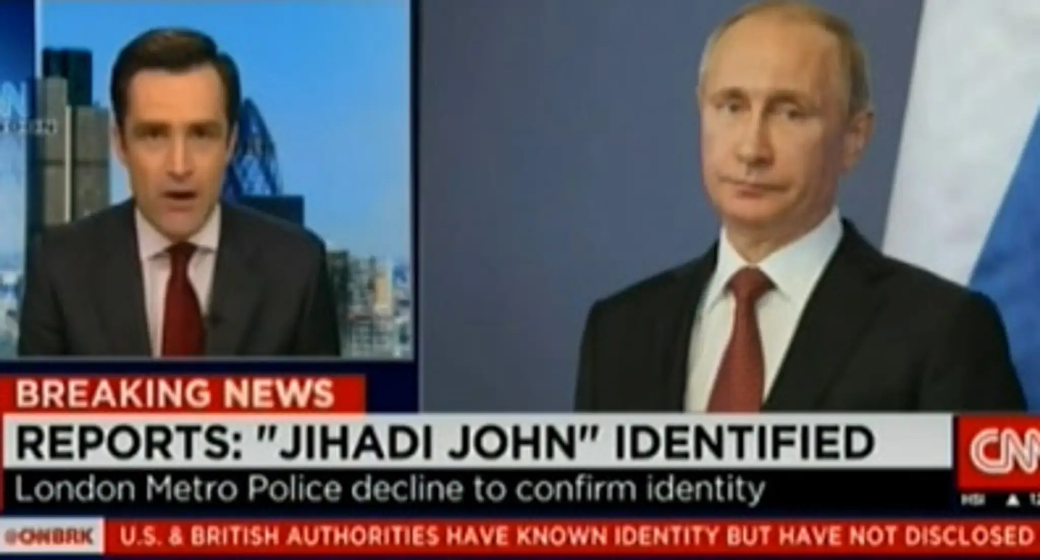 CNN omylom zamenila fotografie Džihádistu Johna a Vladimira Putina.