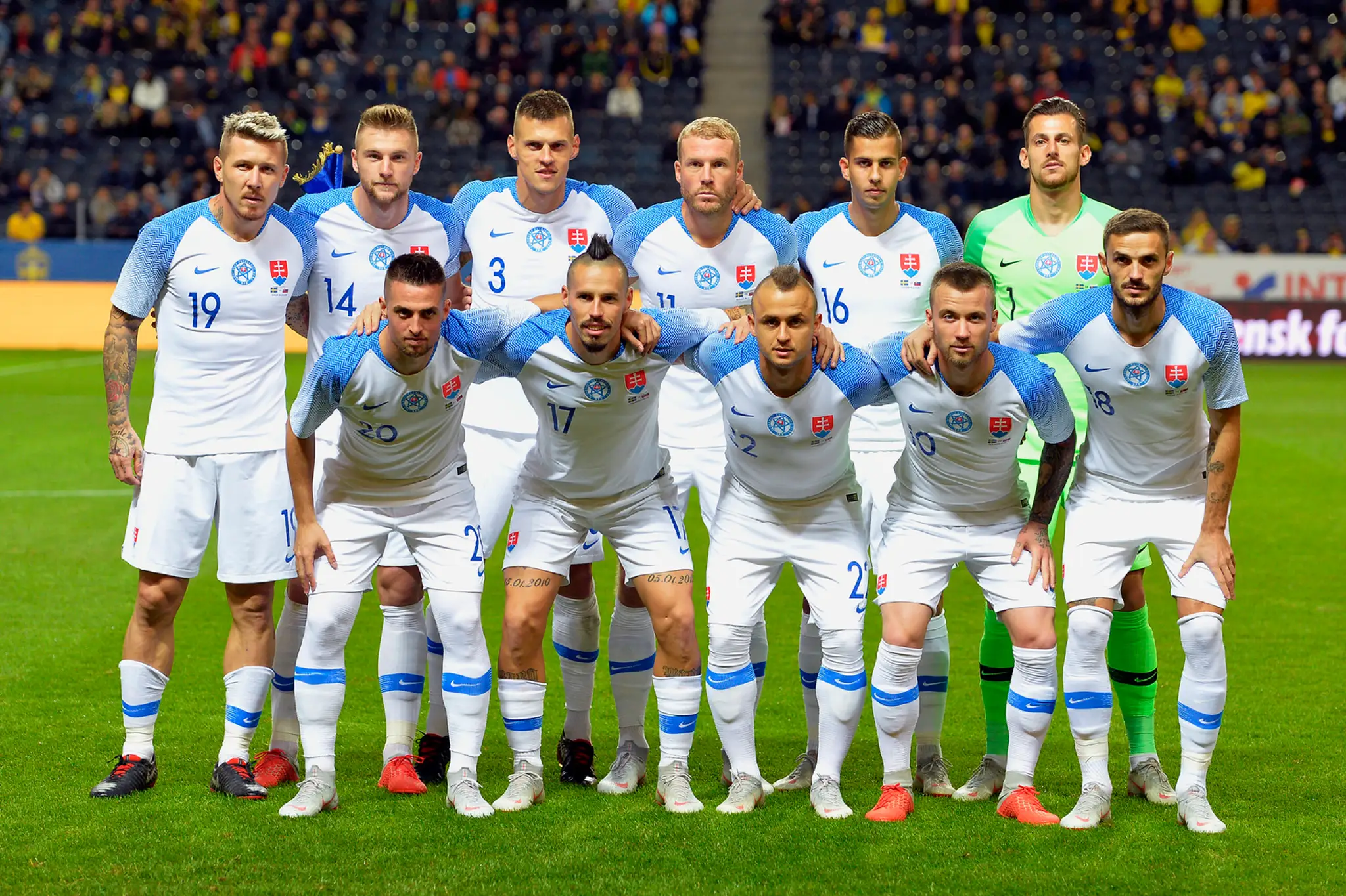 Slovenská futbalová reprezentácia pred medzištátnym duelom vo Švédsku.