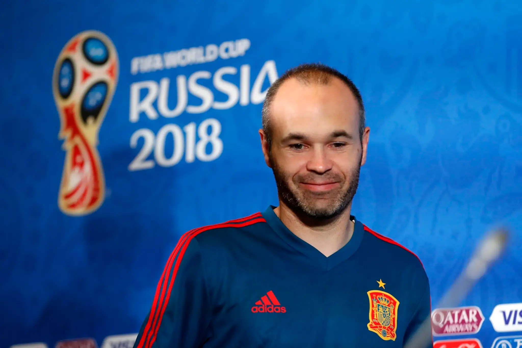 Španiel Andrés Iniesta pred zápasom MS 2018 proti Iránu.