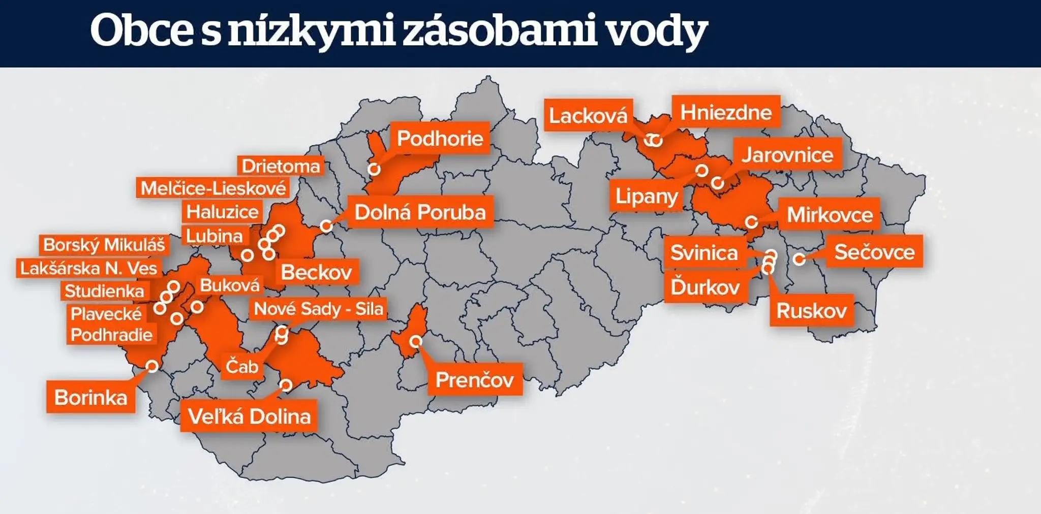 Obce s nedostatkom pitnej vody